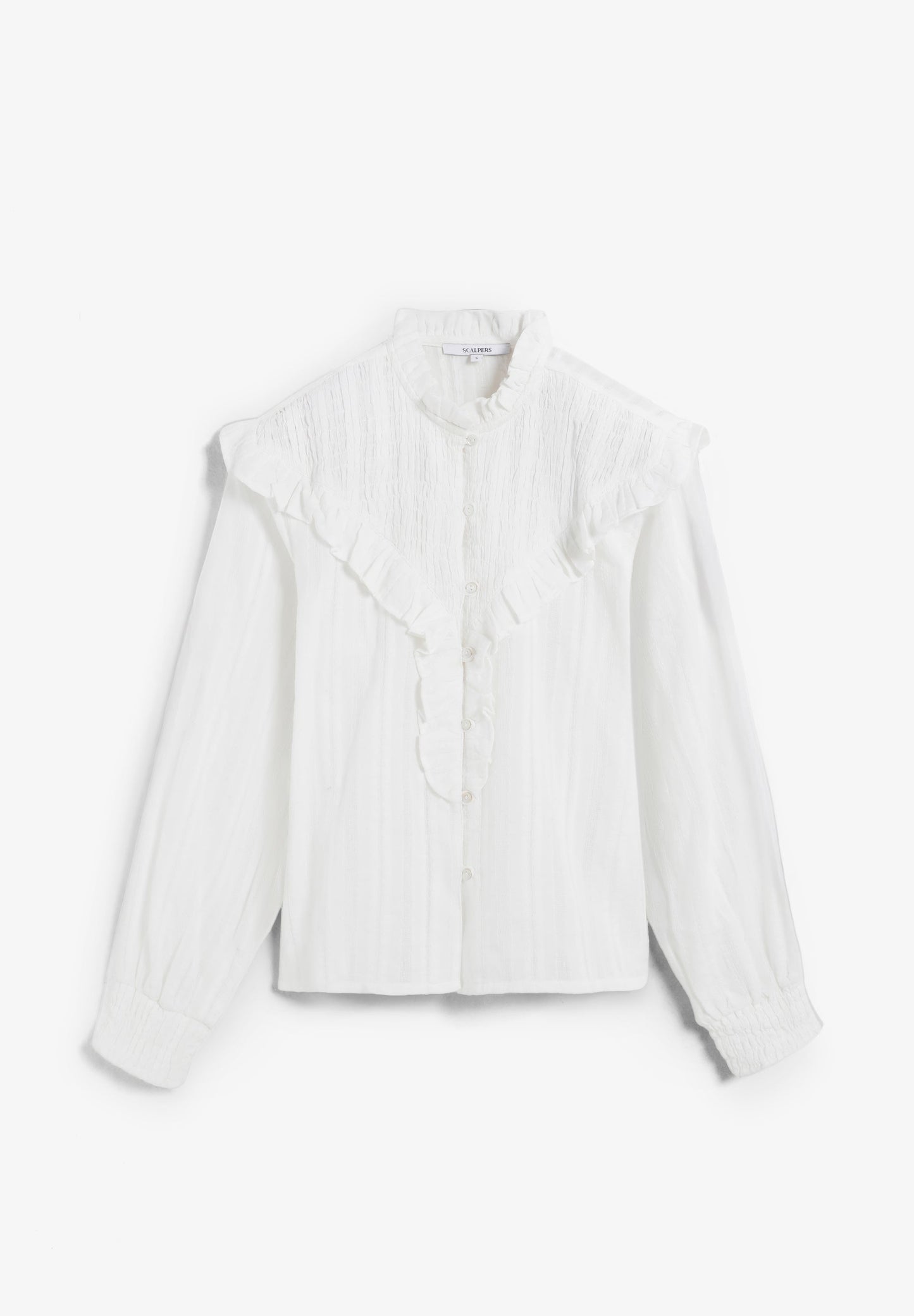 RUCHED BLOUSE WITH RUFFLES.