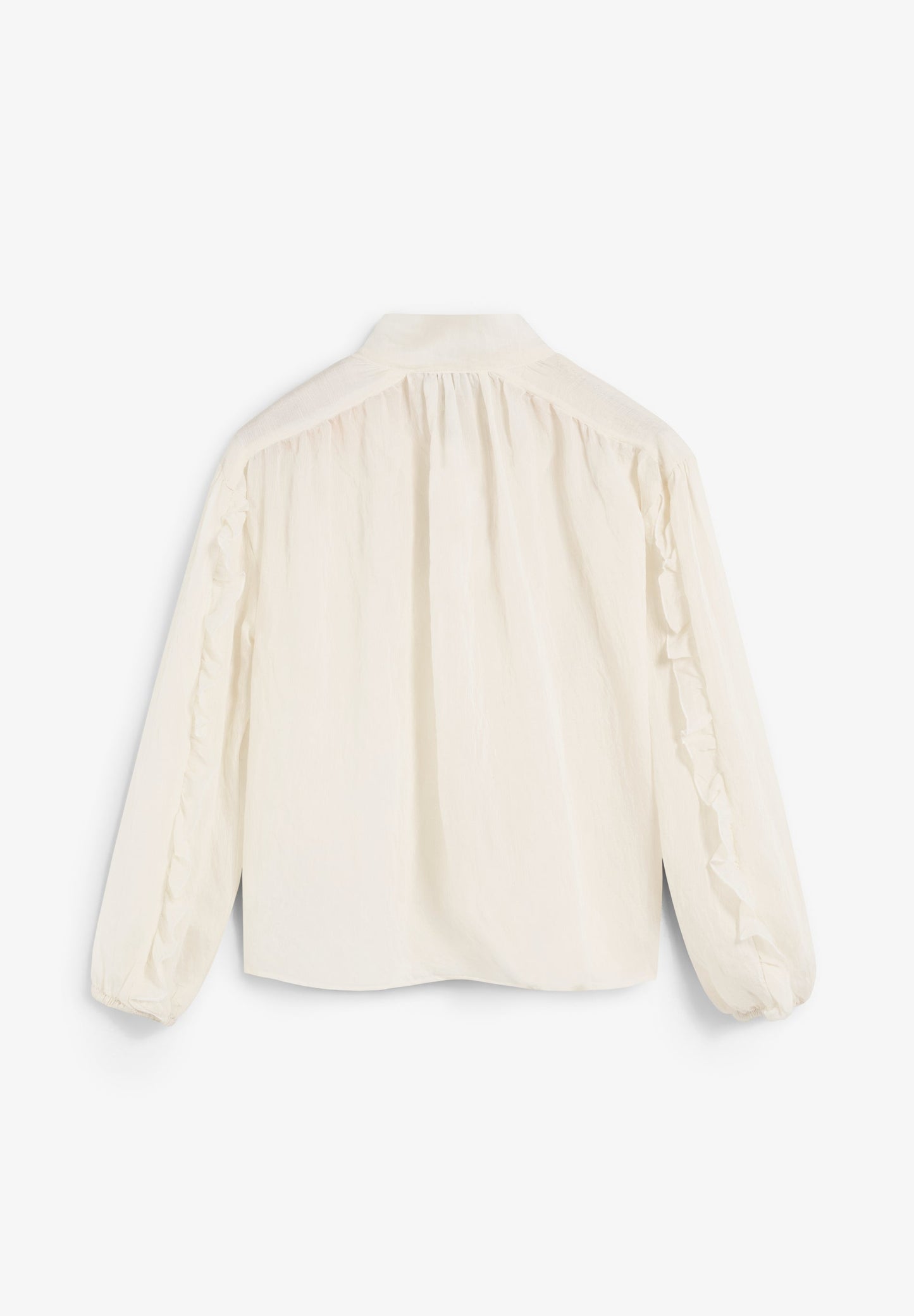 GATHERED BLOUSE WITH TIE DETAIL