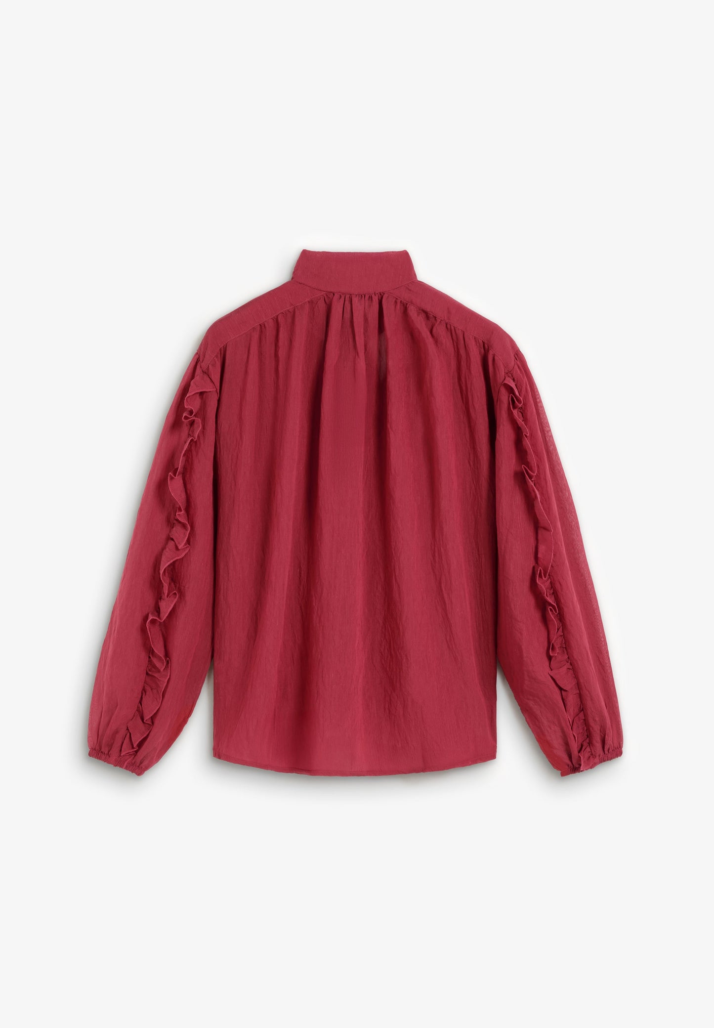 GATHERED BLOUSE WITH TIE DETAIL