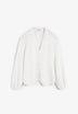METALLIC THREAD BLOUSE WITH RUFFLES