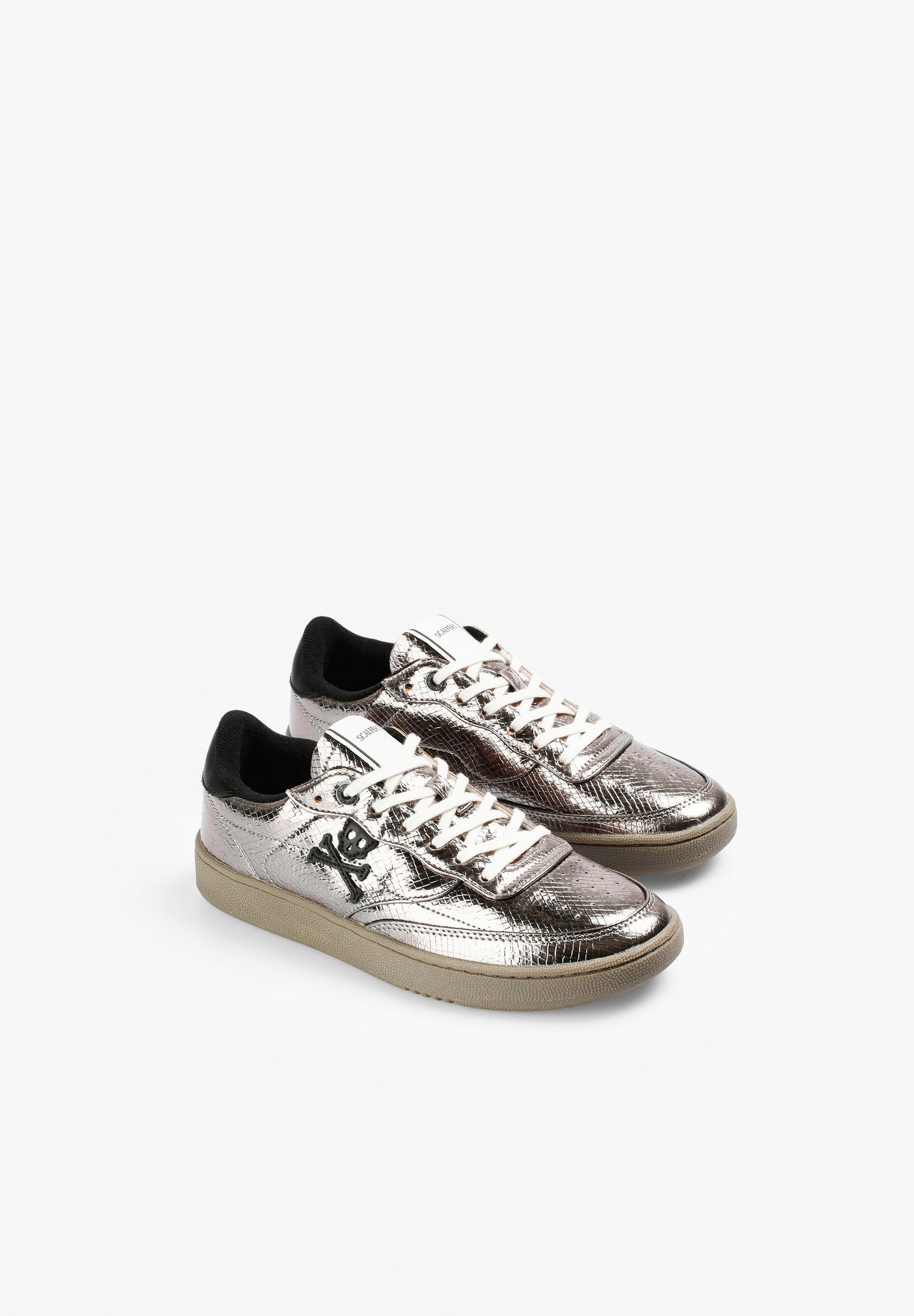 METALLIC SNAKE TEXTURE SNEAKERS