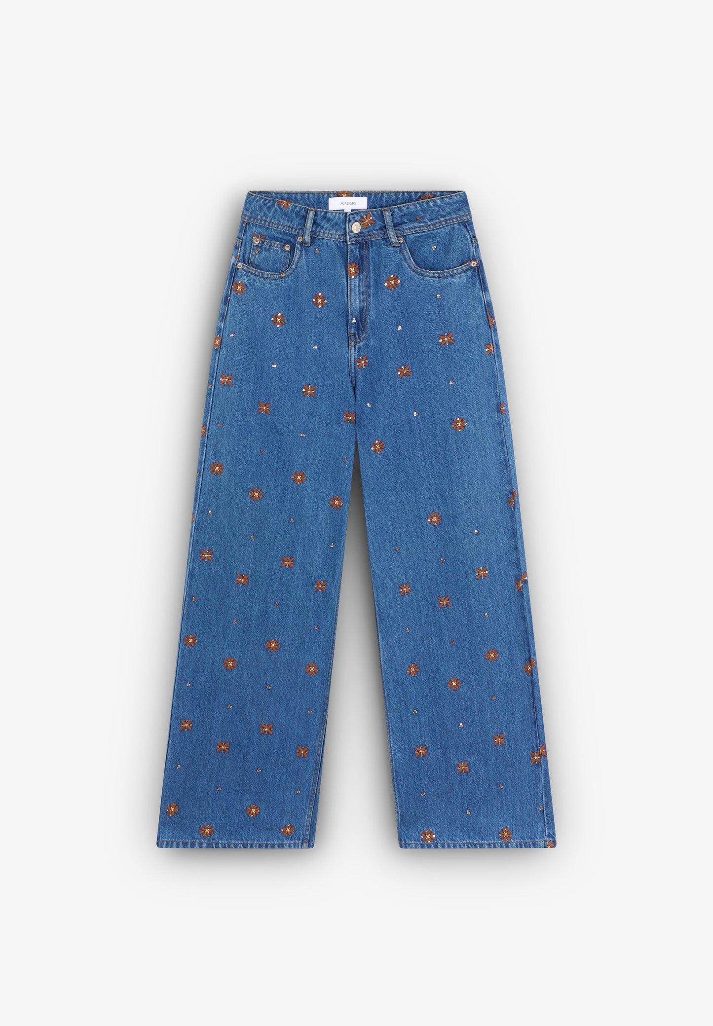 STRAIGHT JEANS WITH FLOWERS