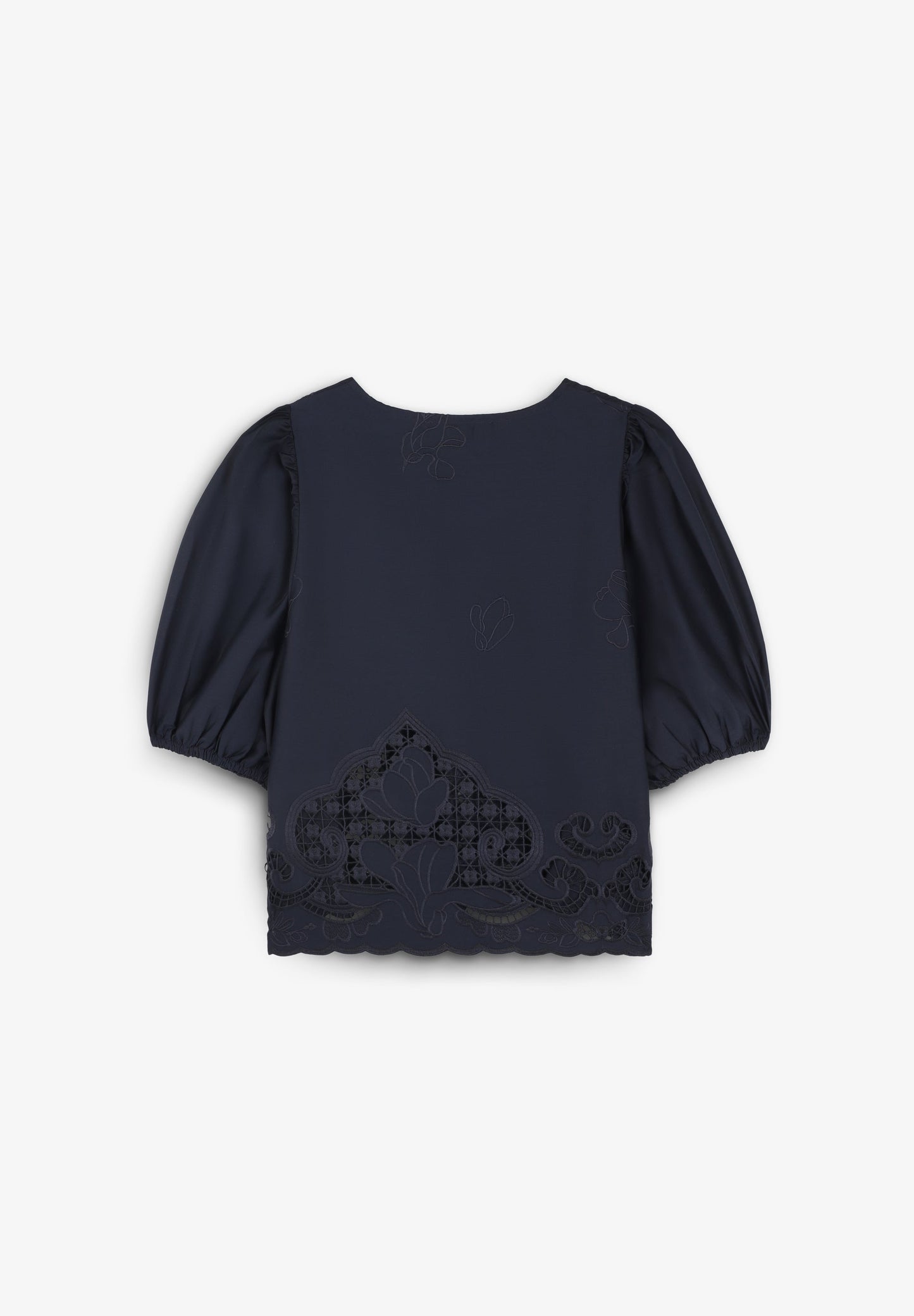 EMBROIDERED TIE BLOUSE