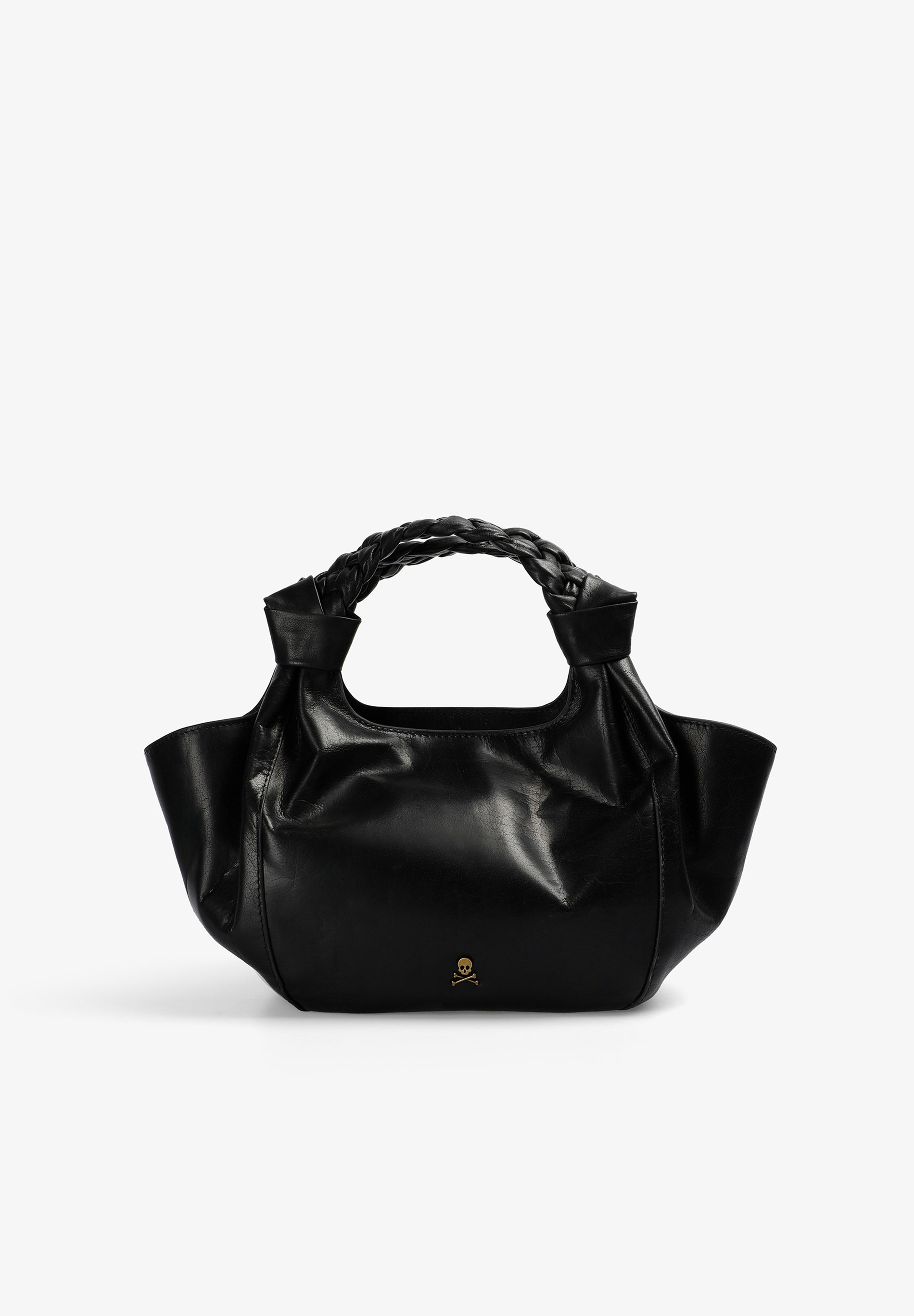 LEATHER MINI BAG WITH BRAIDED HANDLE