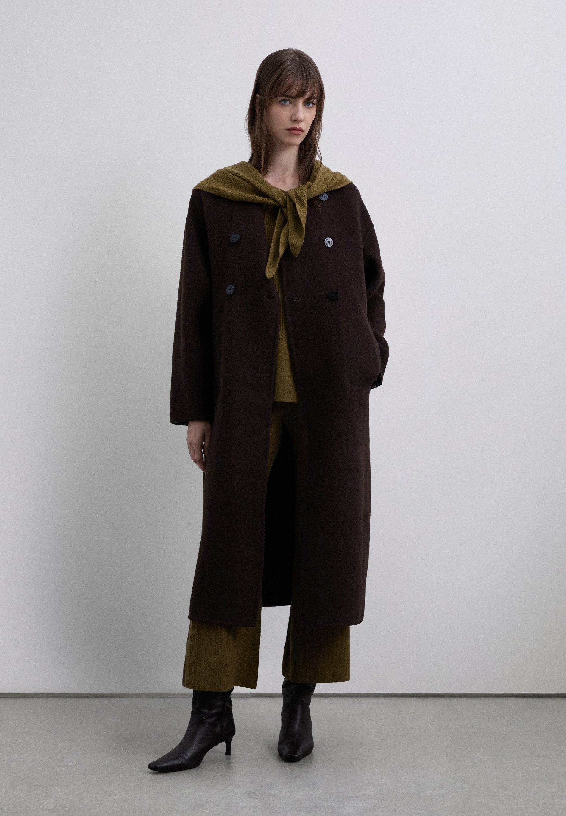 REVERSIBLE WOOL BLEND COAT