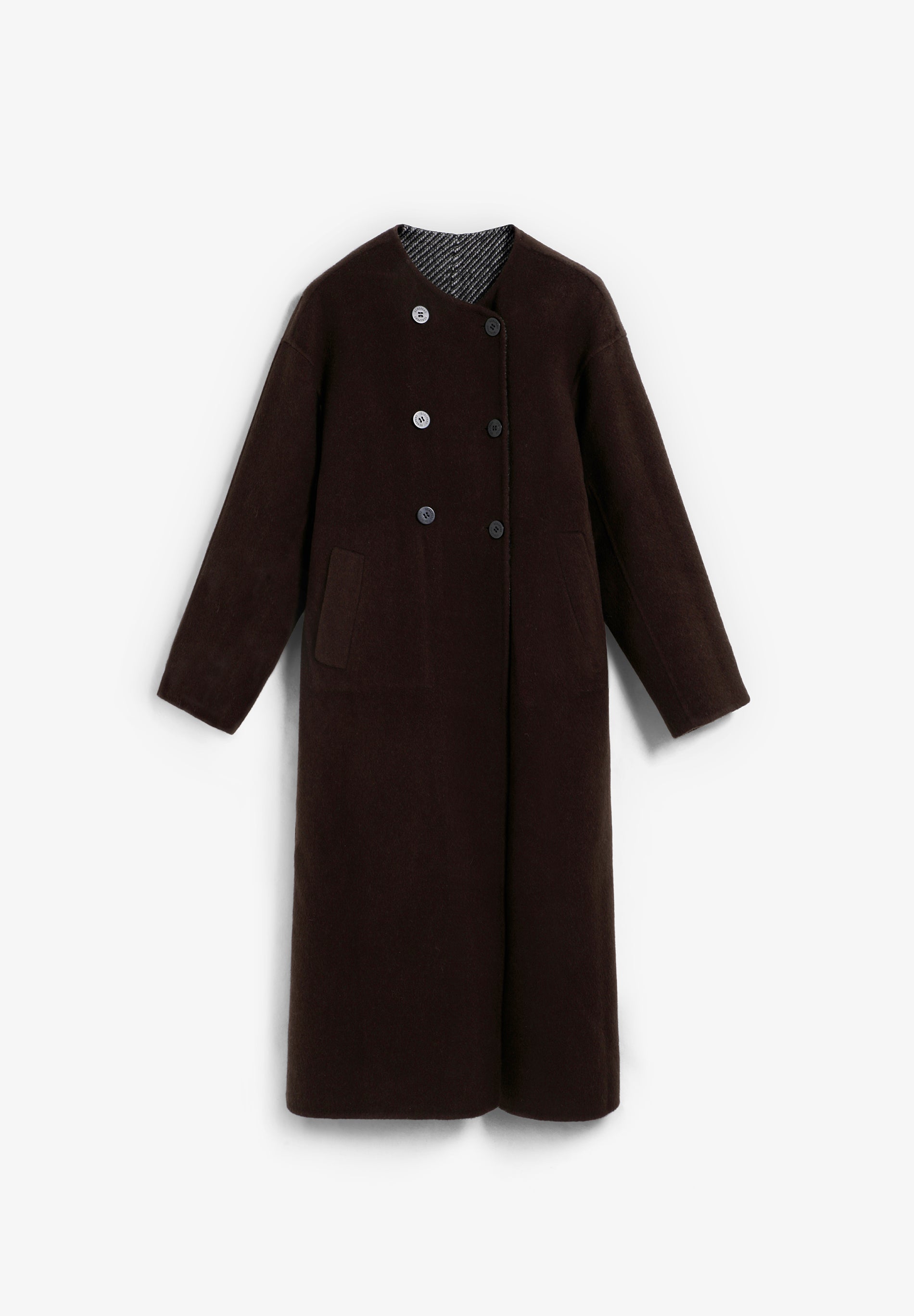 REVERSIBLE WOOL BLEND COAT
