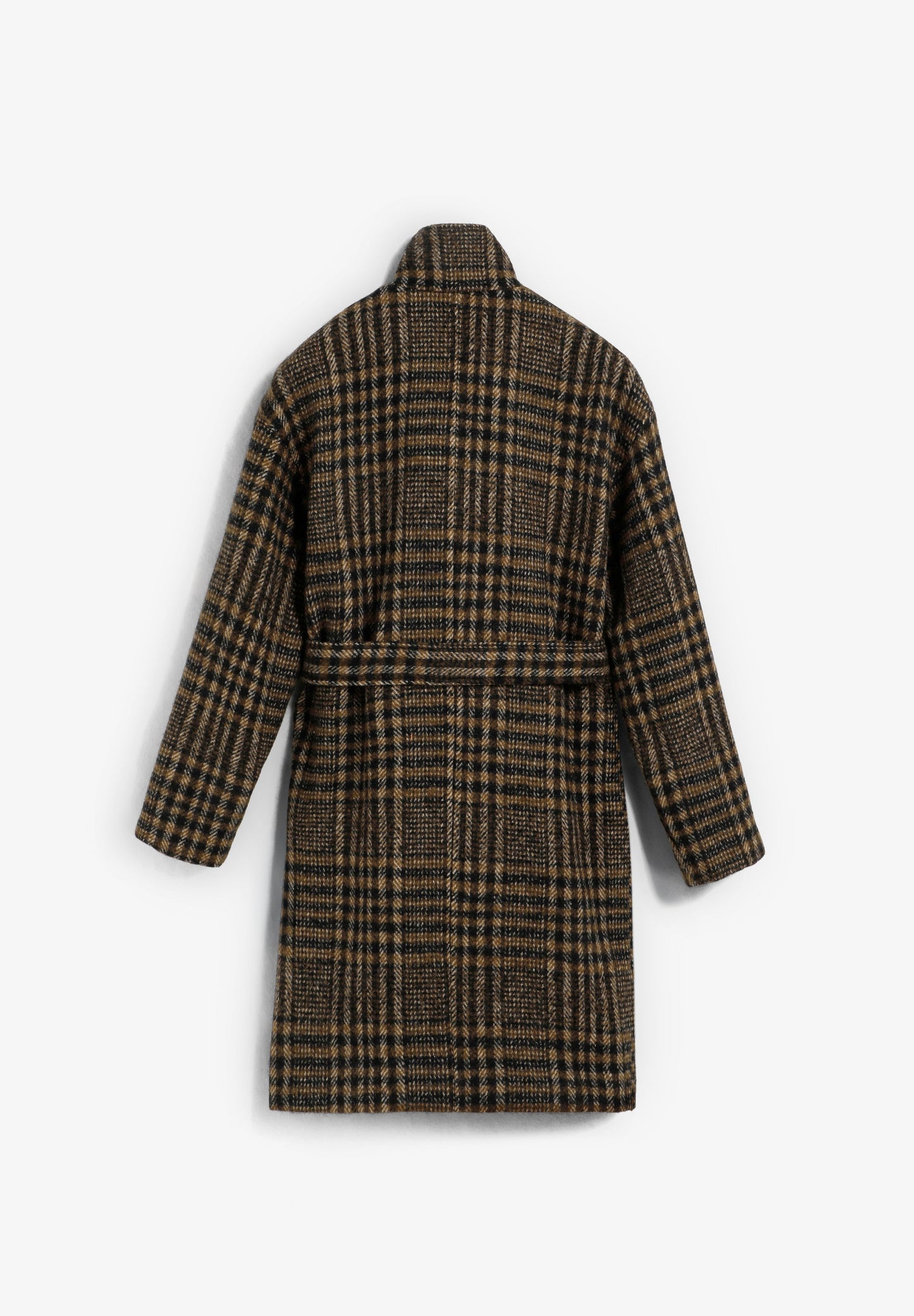 SHORT CHECKED WOOL COAT