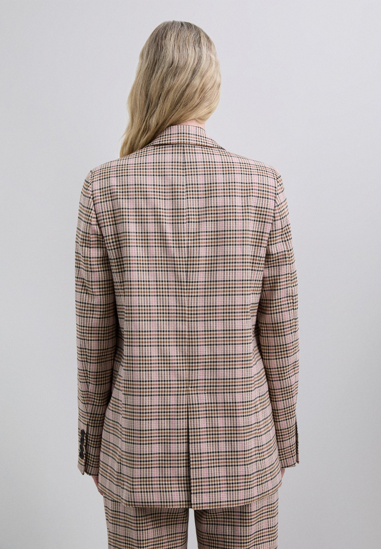 DOUBLE-BREASTED CHECK BLAZER
