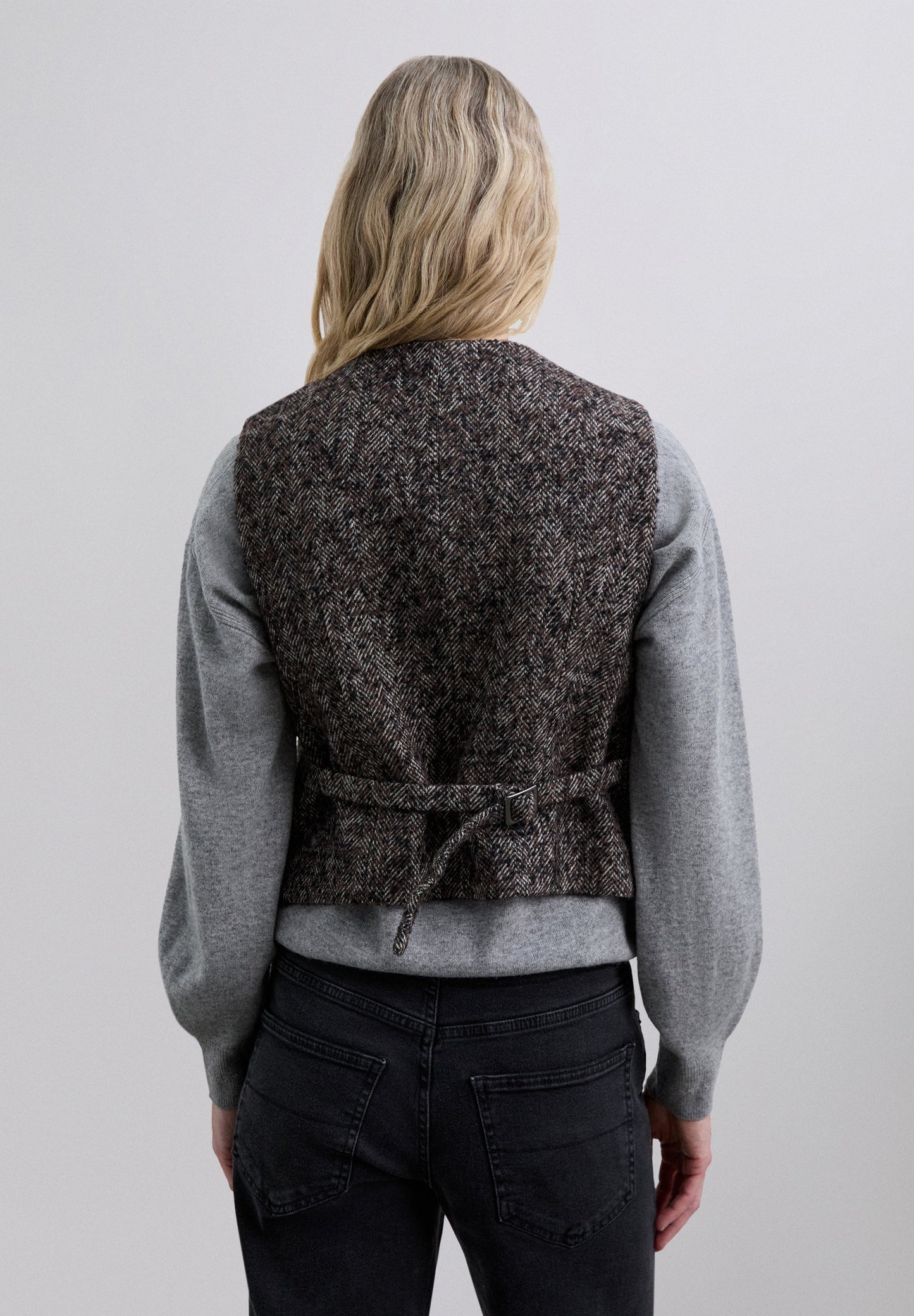 FITTED HERRINGBONE WAISTCOAT