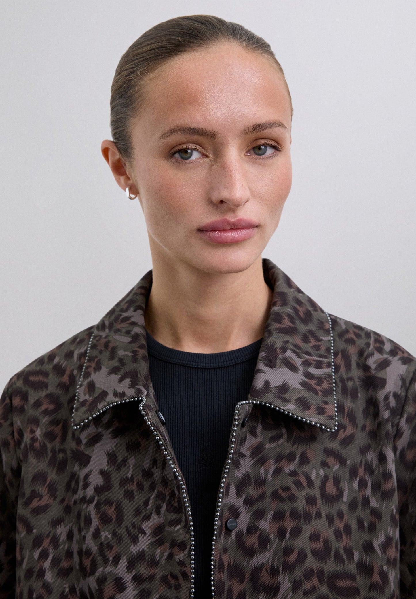 ANIMAL PRINT JACKET WITH STUDS