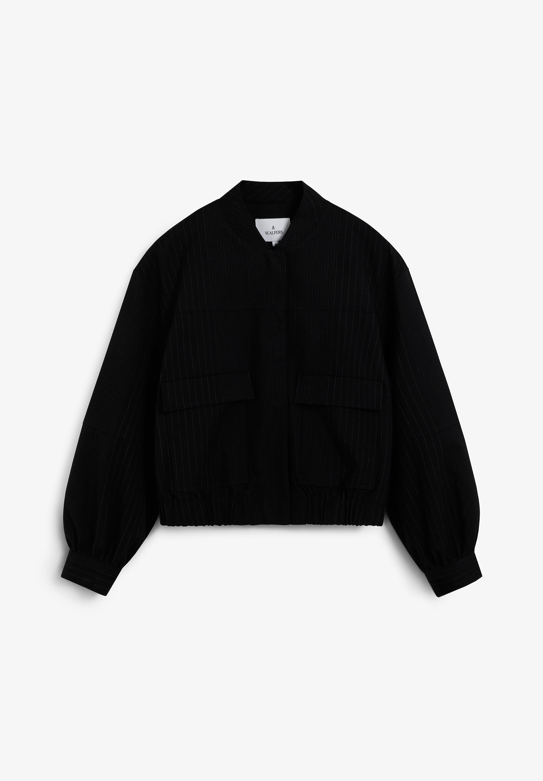 PINSTRIPE BOMBER JACKET