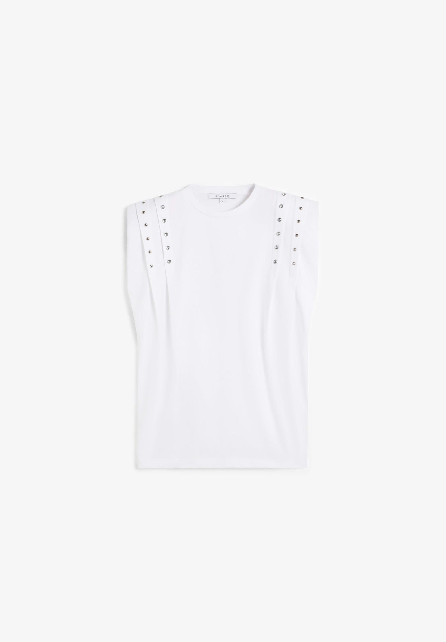 SLEEVELESS STUDDED T-SHIRT
