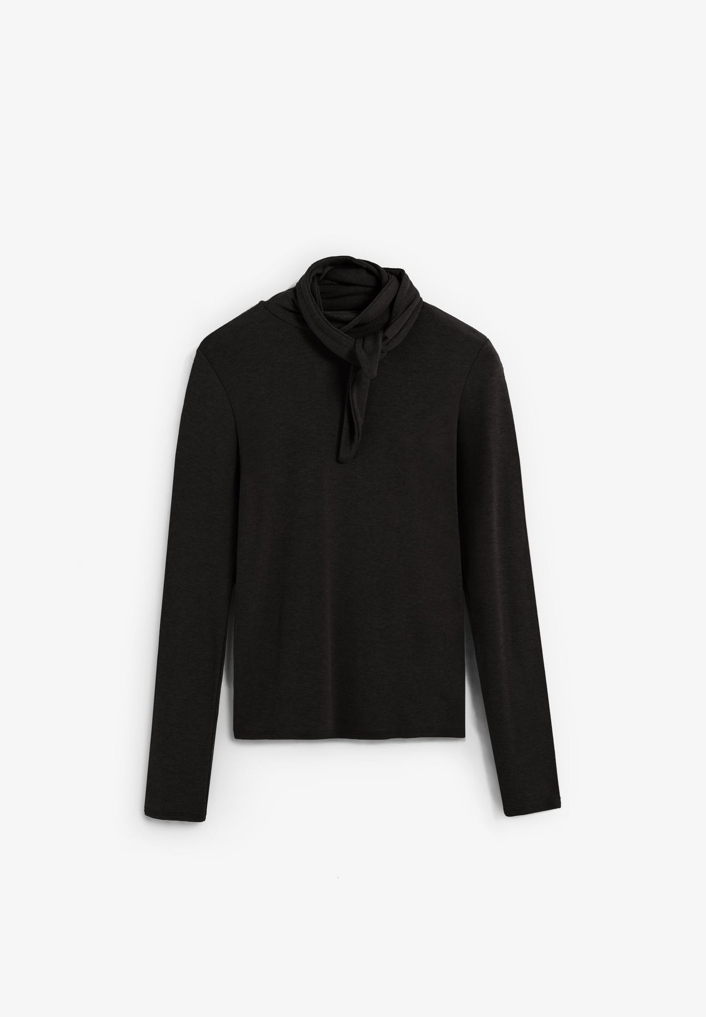 TURN-DOWN COLLAR T-SHIRT WITH TIE