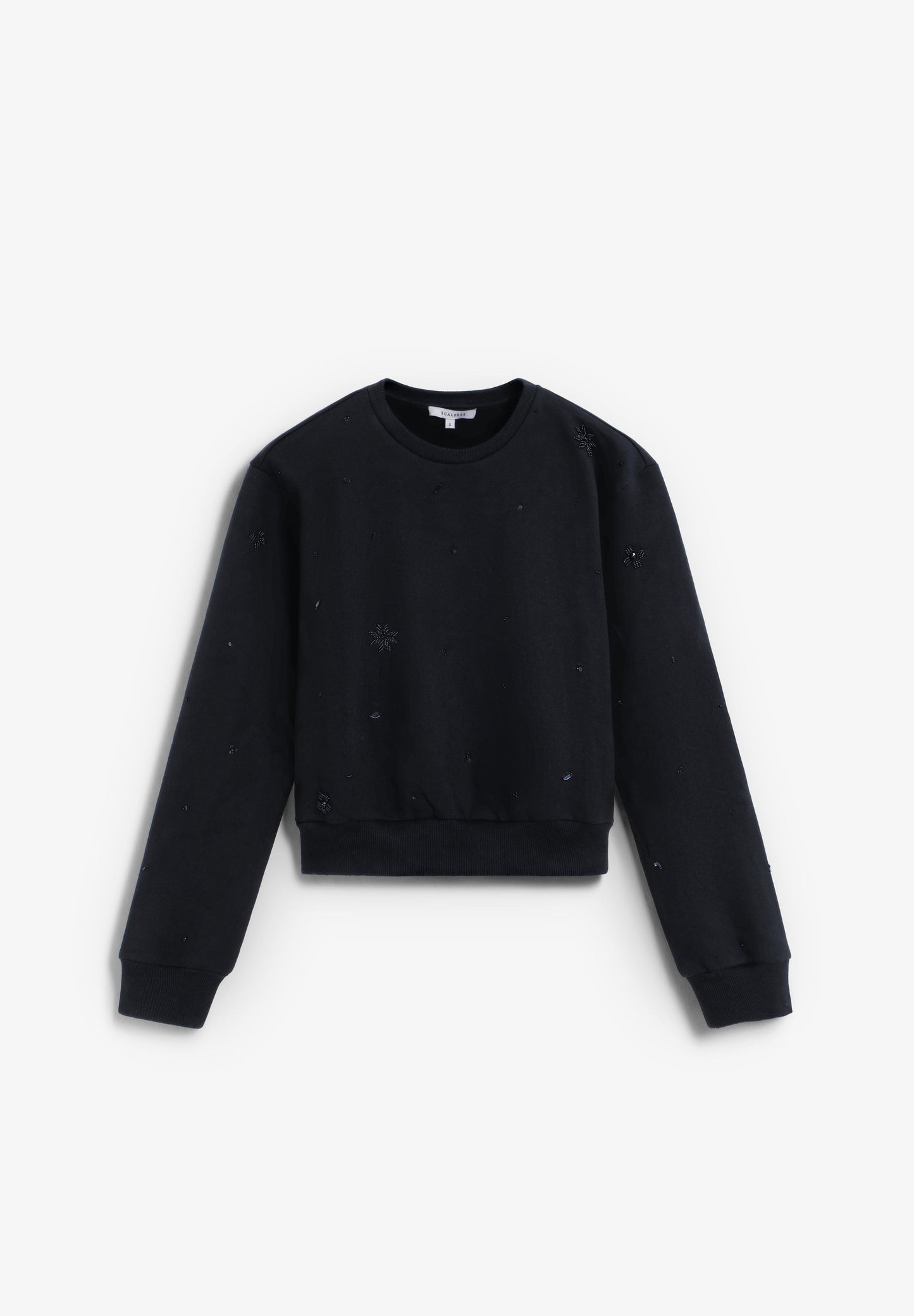 RHINESTONE EMBROIDERED SWEATSHIRT