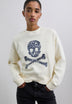 FLOCKED SKULL HOODIE