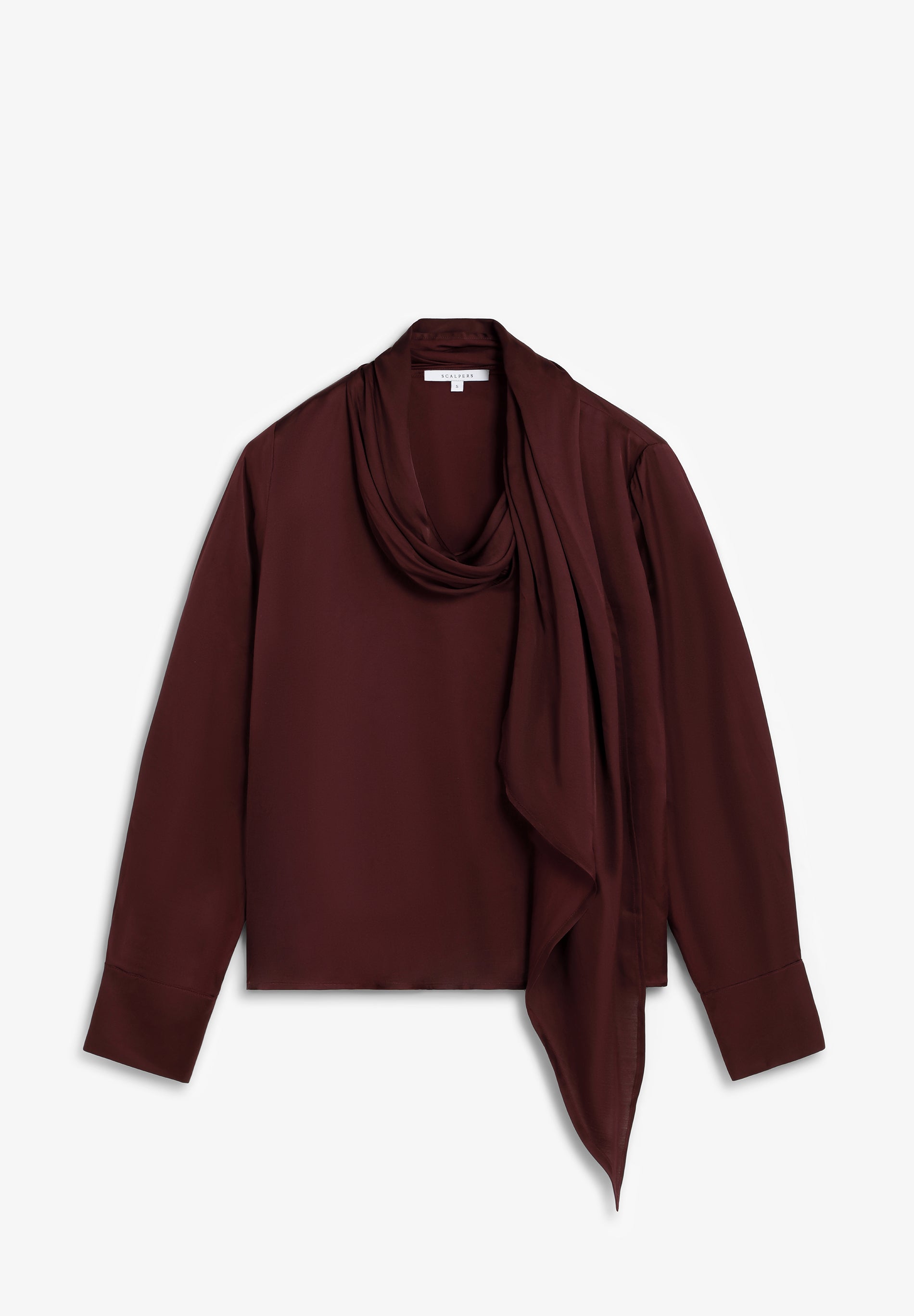 GEDRAPEERDE SATIJNEN BLOUSE