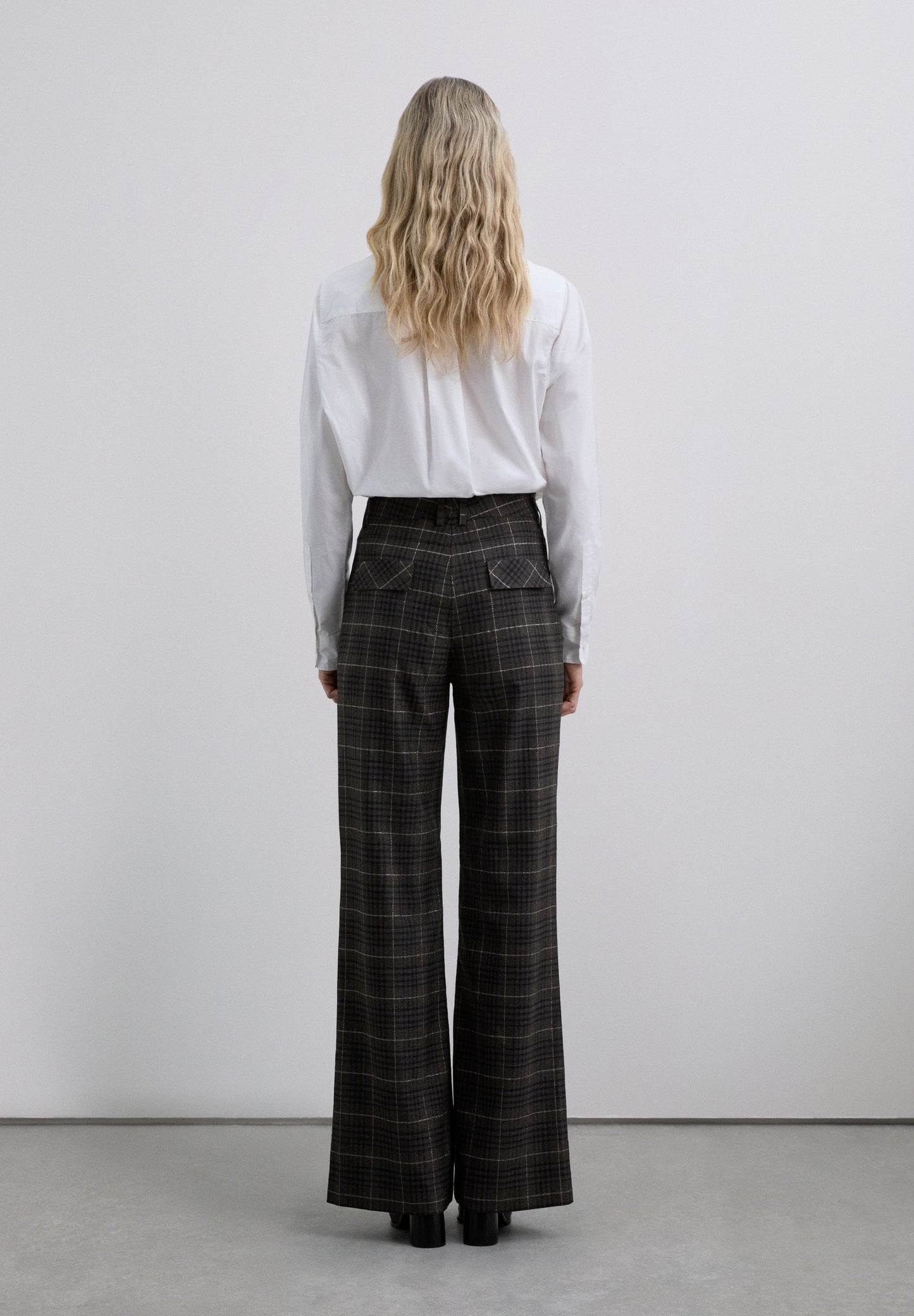 STRAIGHT CUT CHECK TROUSERS