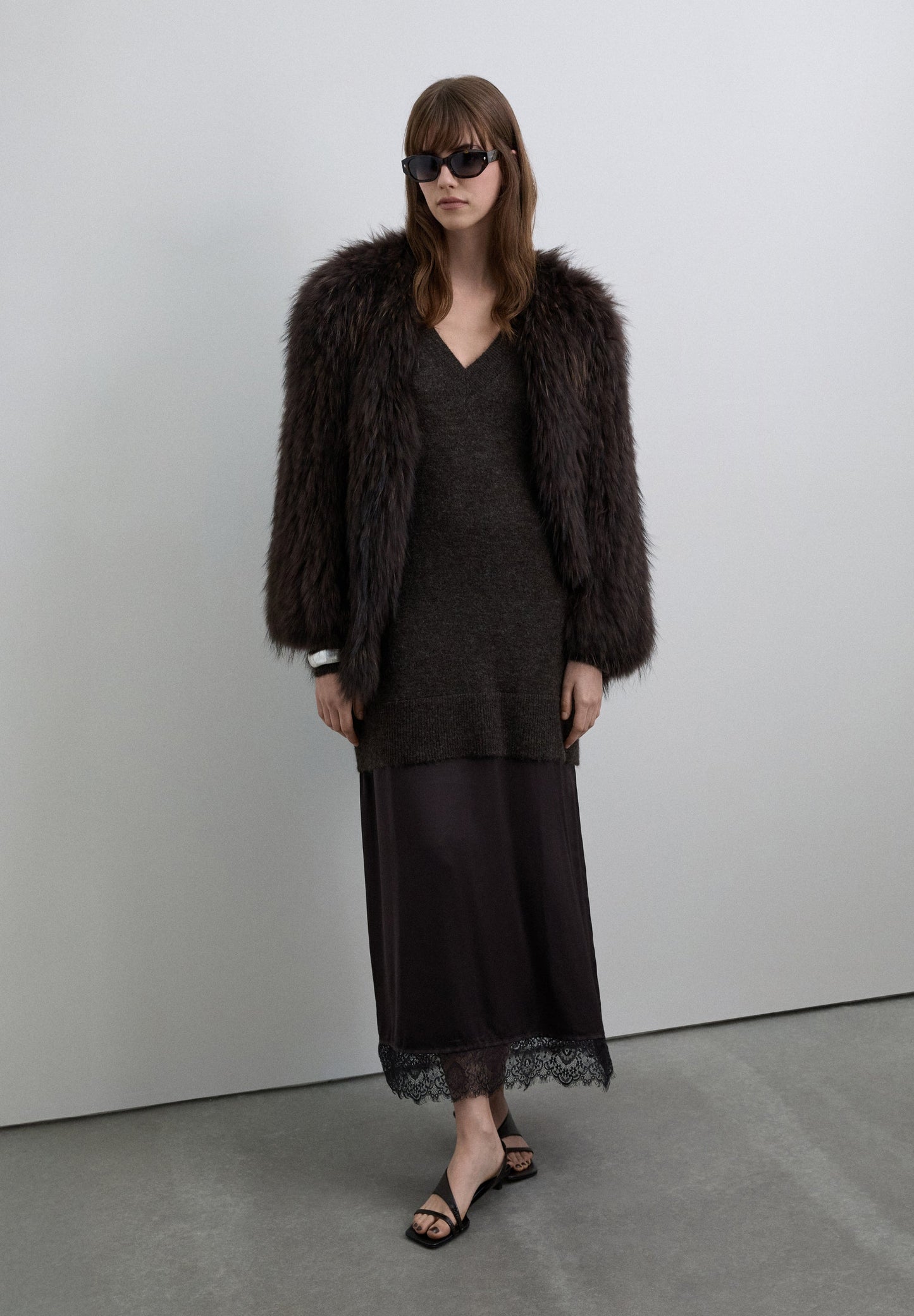 KNITTED MIDI DRESS WITH CAMI DETAIL