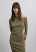 LONG ASYMMETRIC NECKLINE DRESS