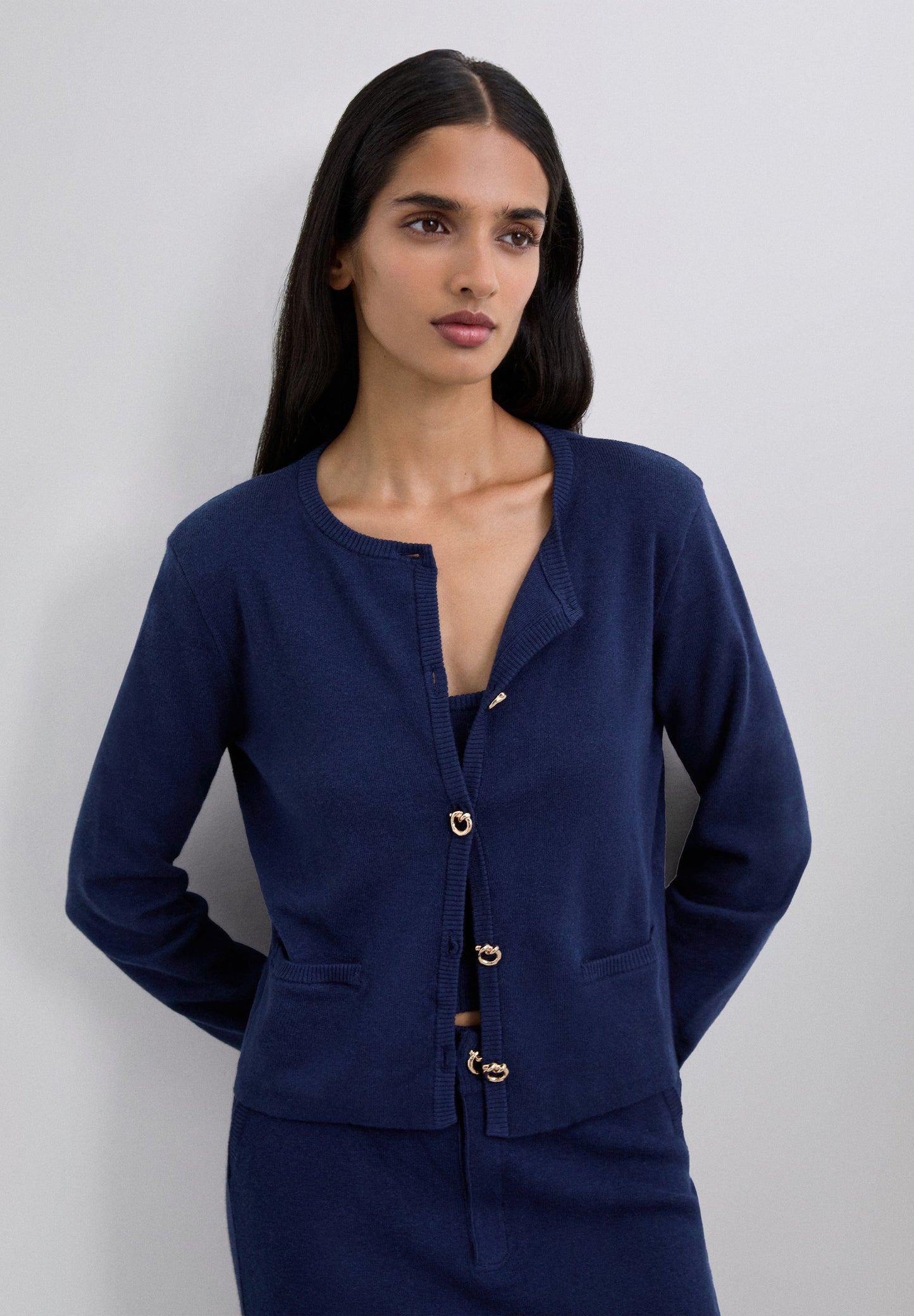 CARDIGAN WITH GOLD BUTTONS