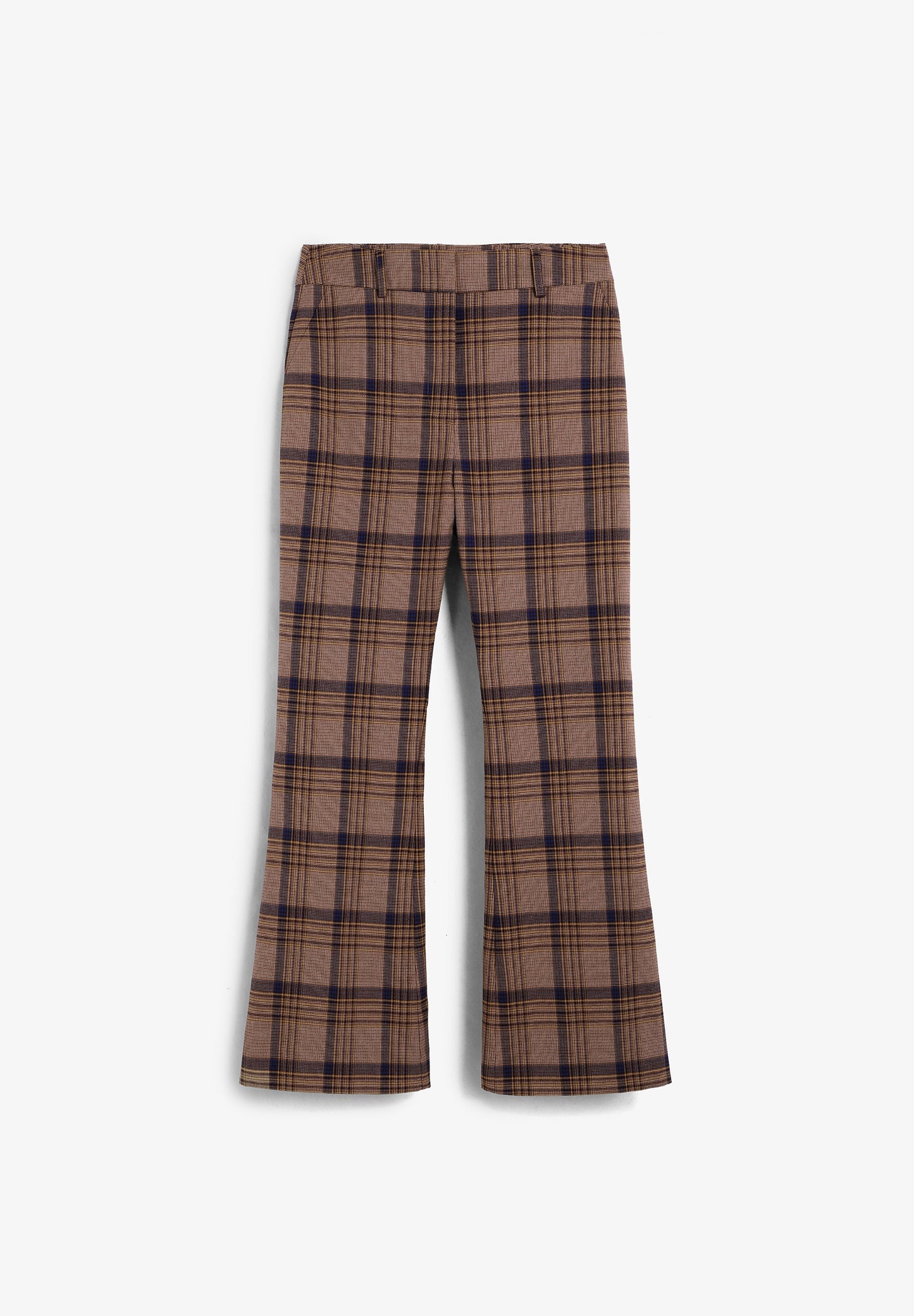 ANKLE FLARE CHECK TROUSERS