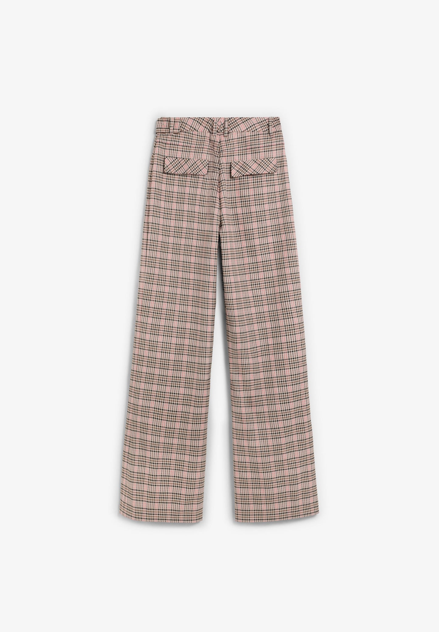 CHECKED FLARED TROUSERS