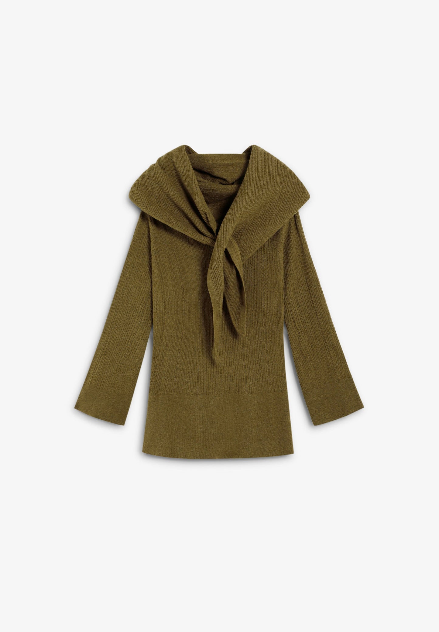 ASYMMETRIC SWEATER WITH DETACHABLE CAPE