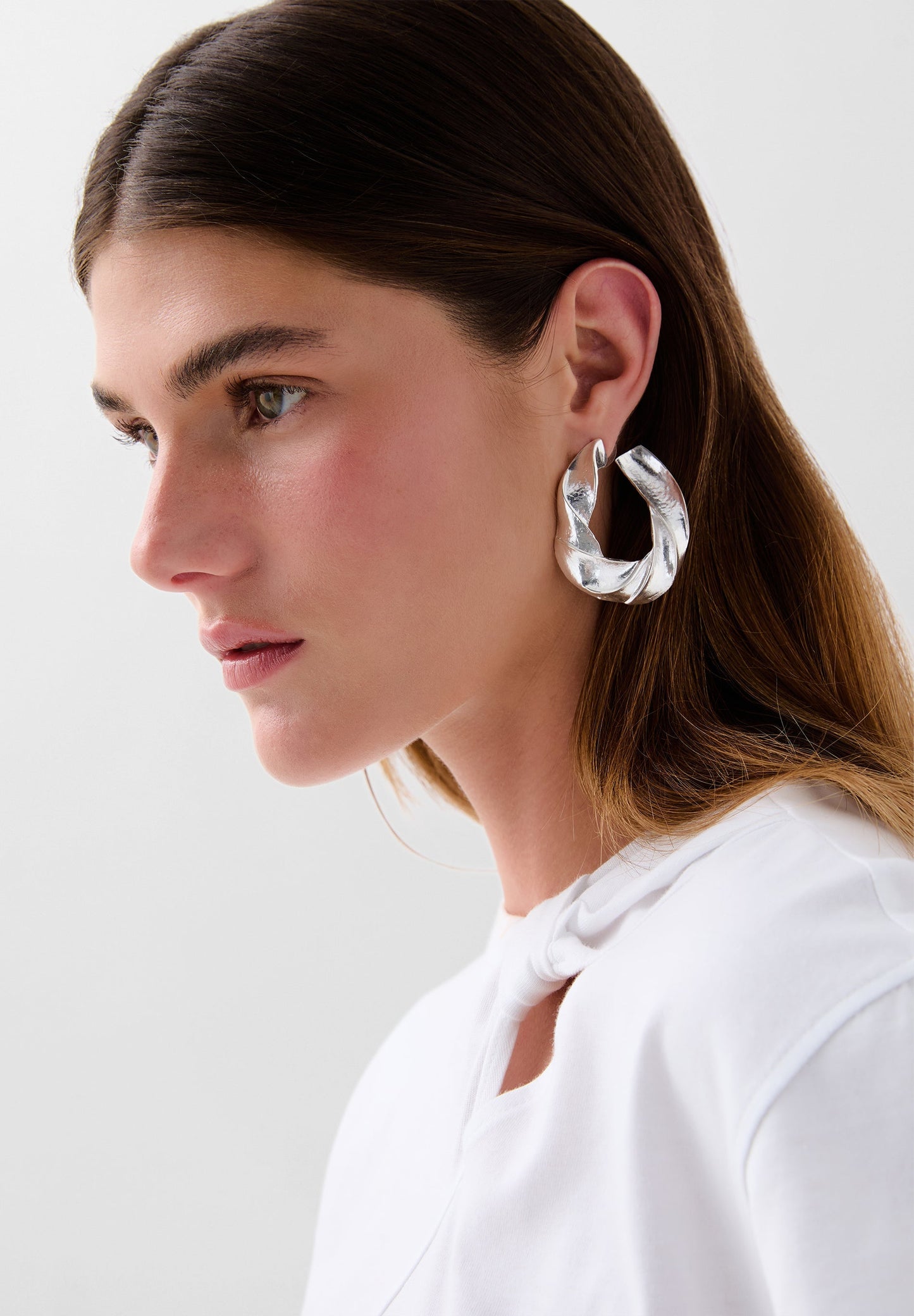 SILVER LOGO EARRINGS