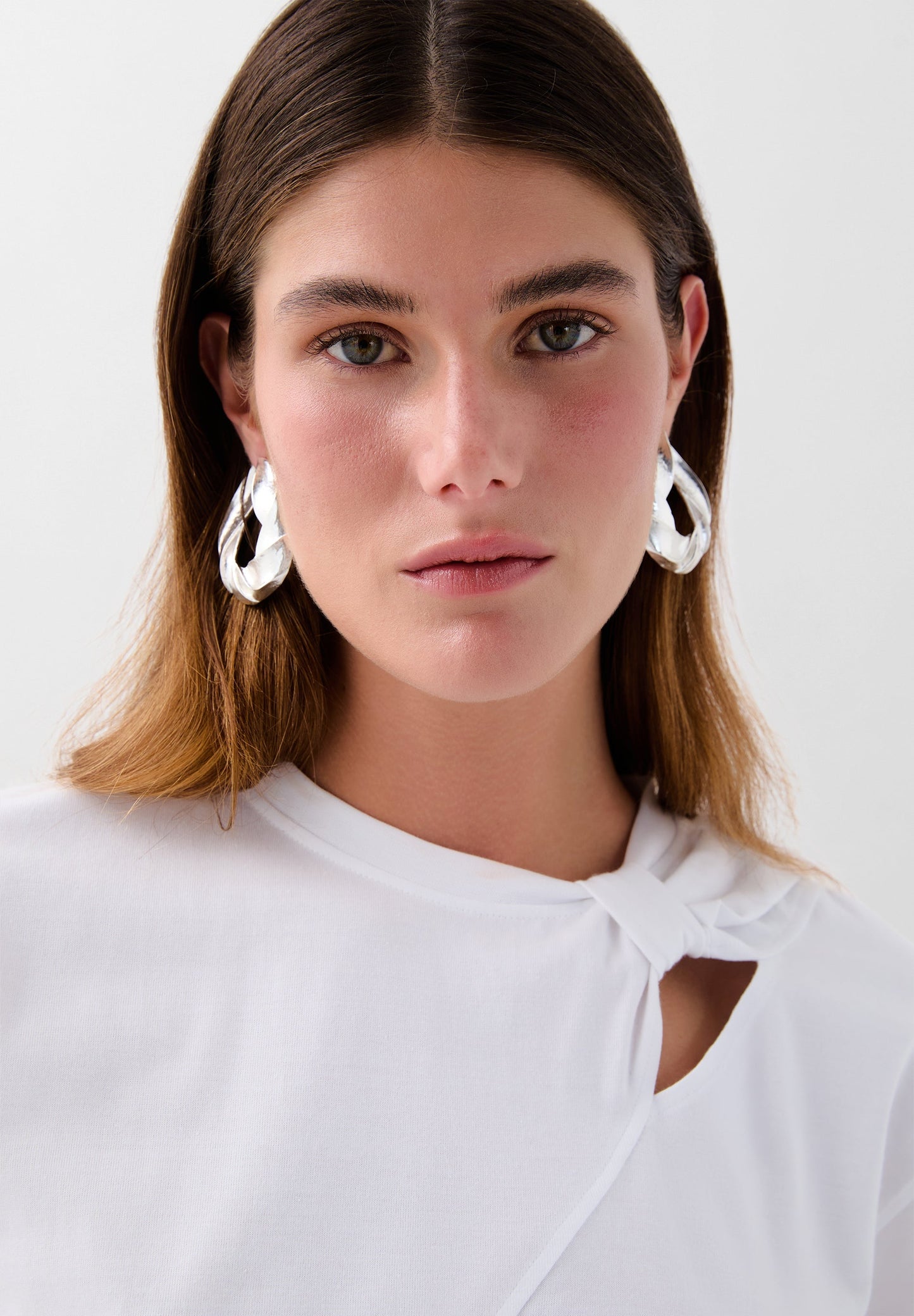 SILVER LOGO EARRINGS