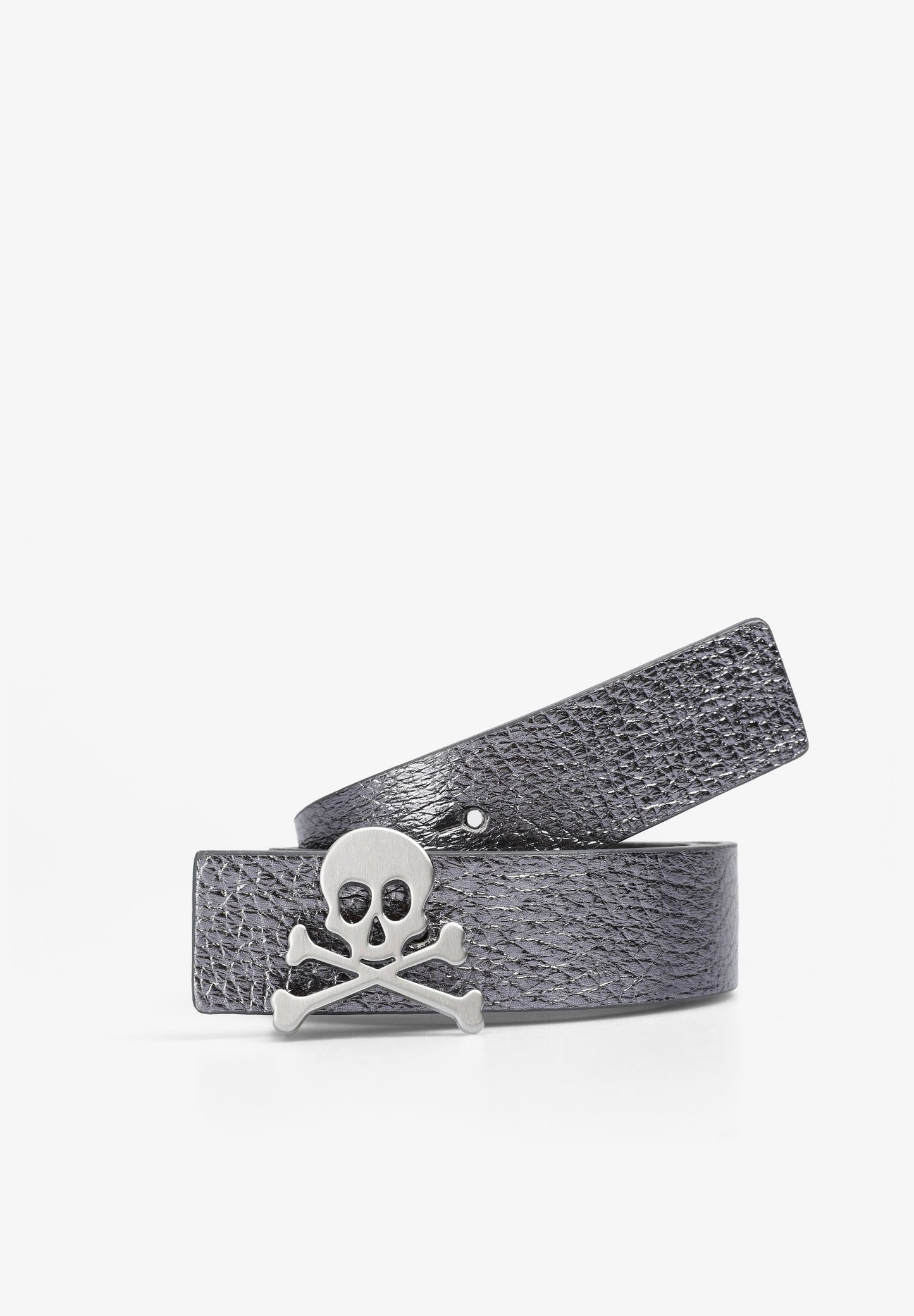 REVERSIBLE LEATHER BELT WITH SKULL