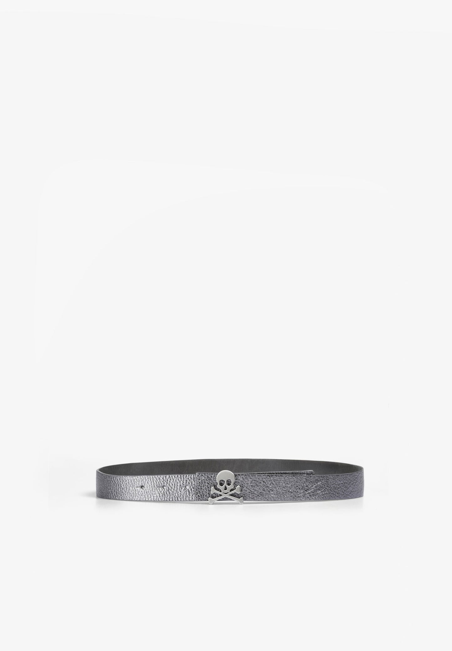 REVERSIBLE LEATHER BELT WITH SKULL