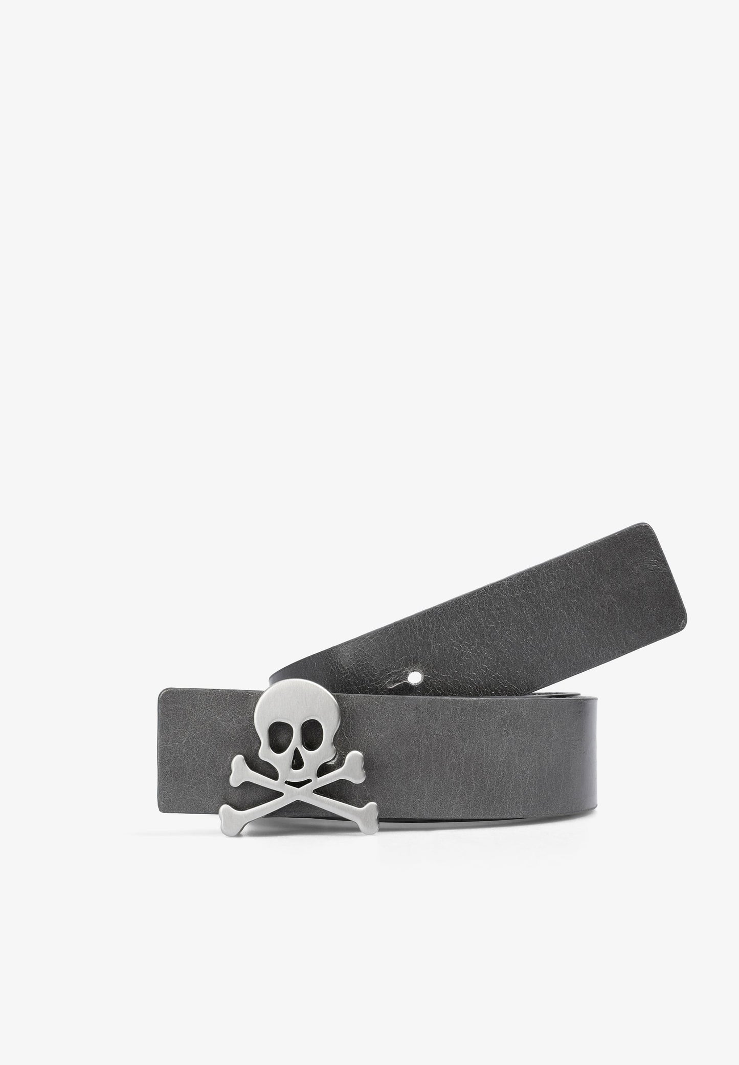 REVERSIBLE LEATHER BELT WITH SKULL