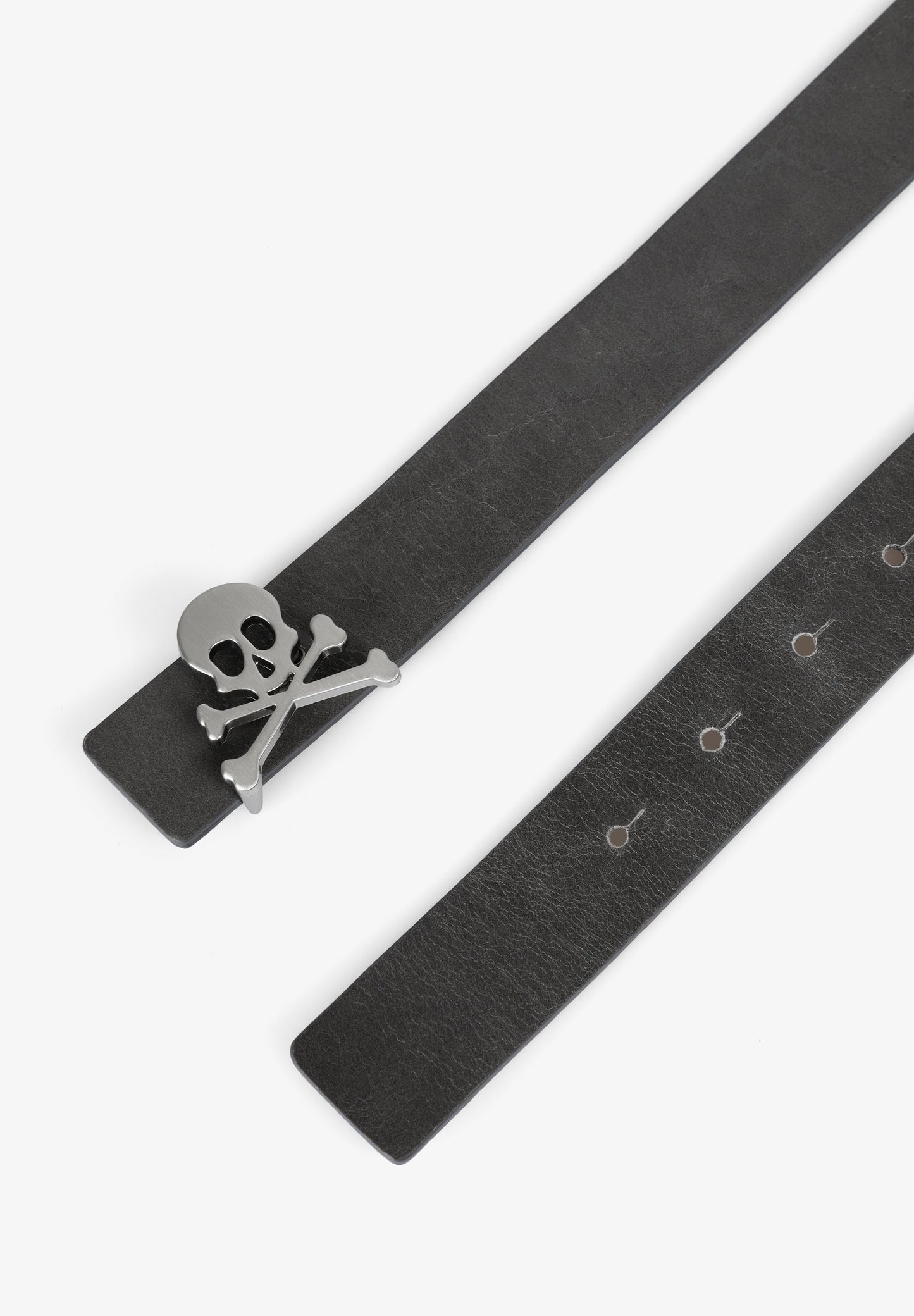 REVERSIBLE LEATHER BELT WITH SKULL
