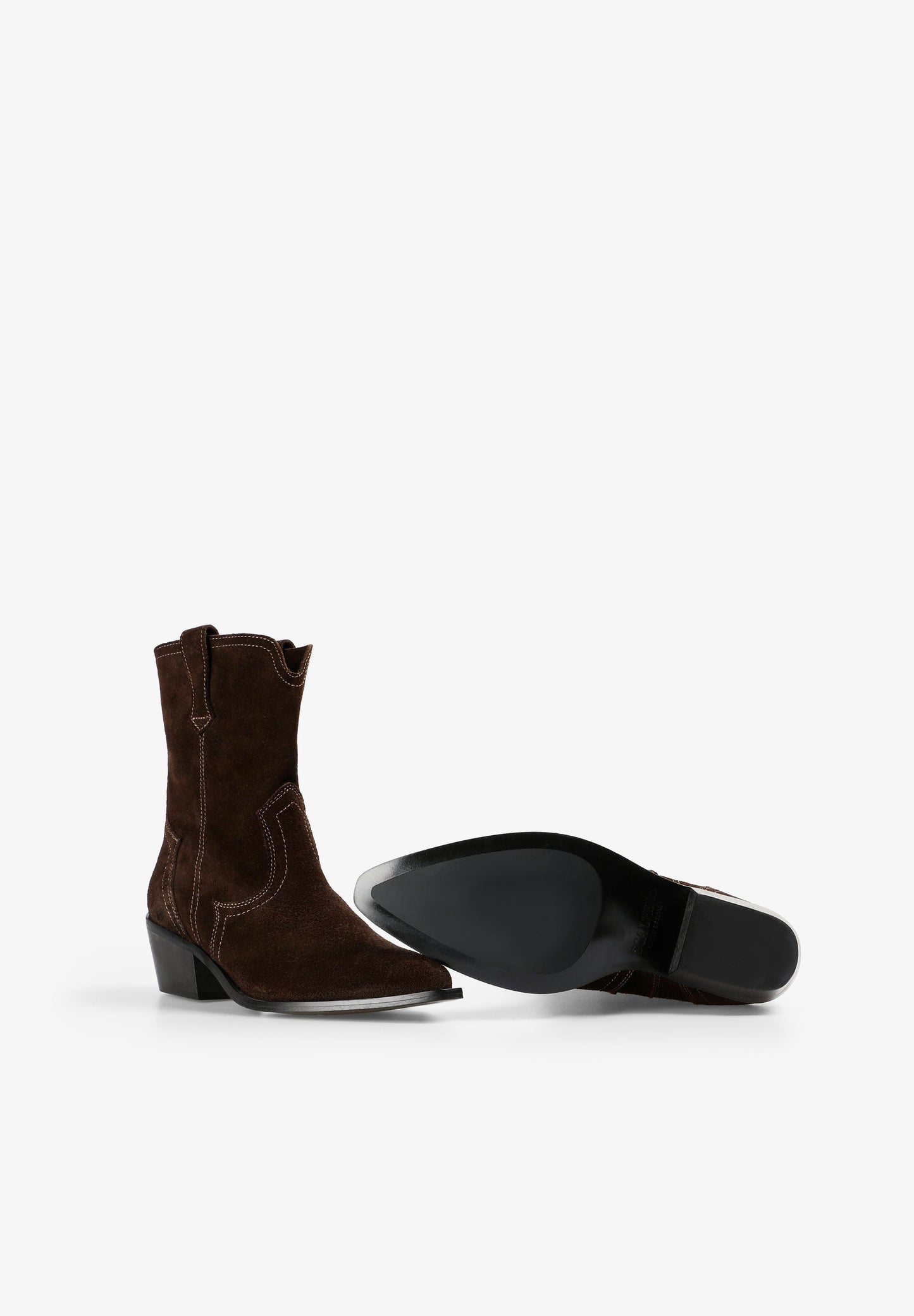 LEATHER ANKLE COWBOY BOOTS
