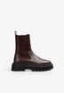 BURGUNDY LEATHER CHELSEA BOOTS