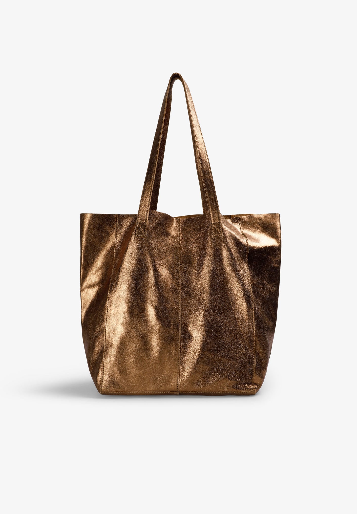 METALLIC SUEDE TOTE BAG