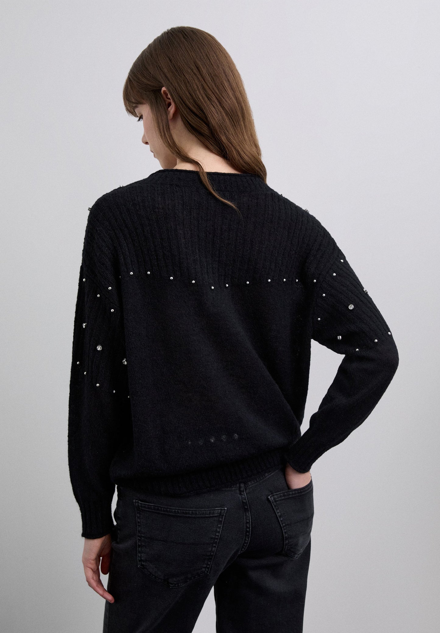 SWEATER WITH STUDS DETAIL