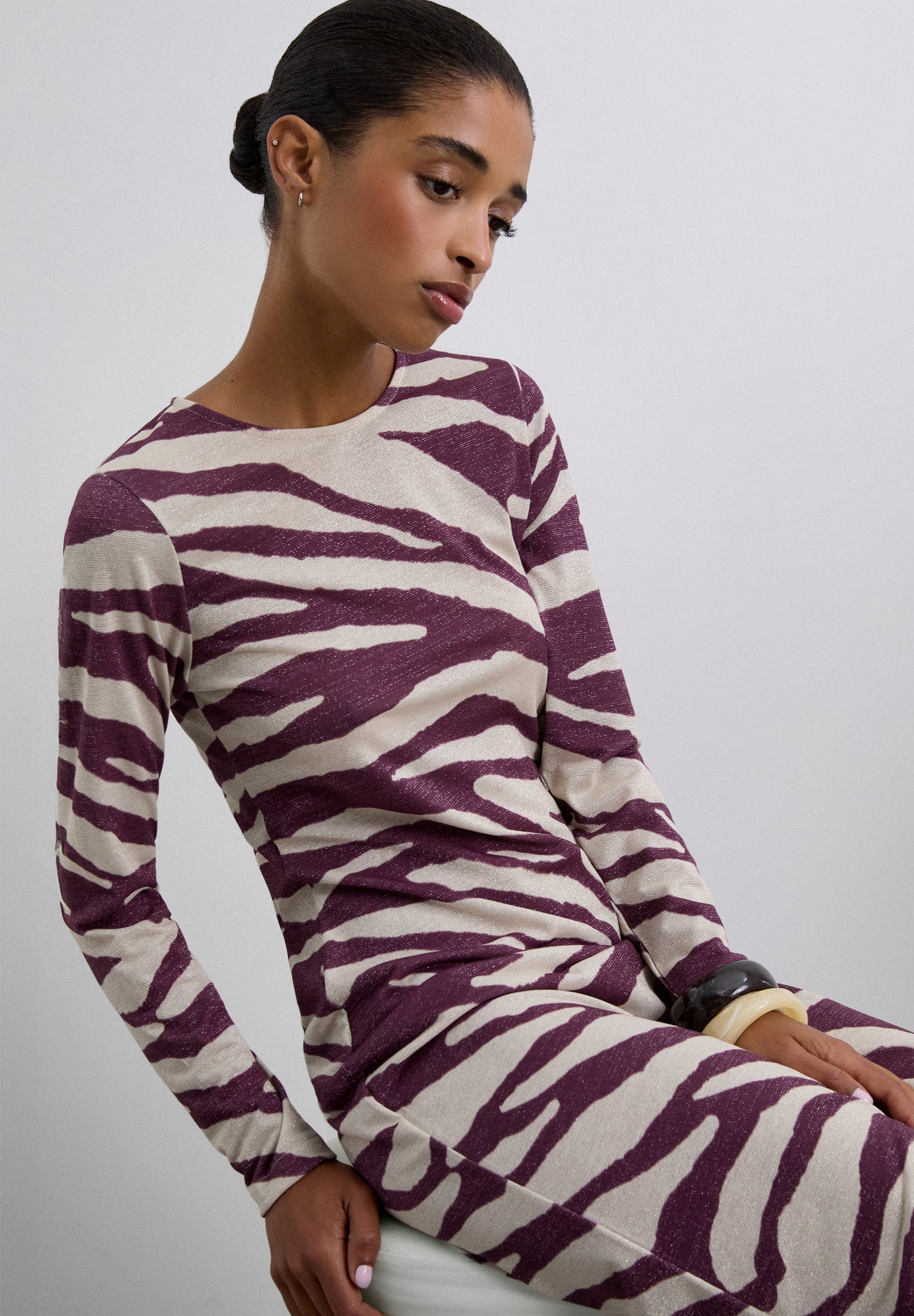 LONG ANIMAL PRINT DRESS