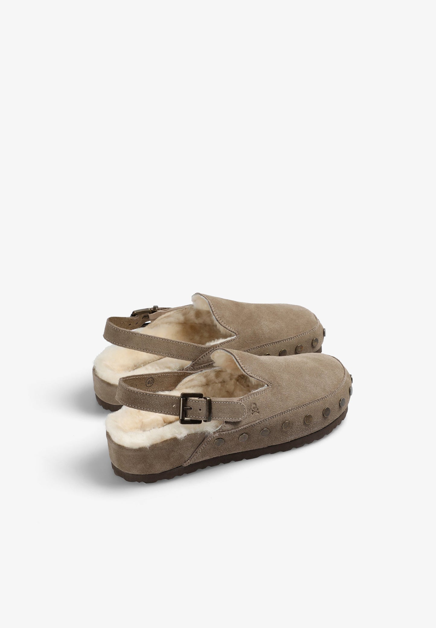 SUEDE CLOGS WITH BUCKLE