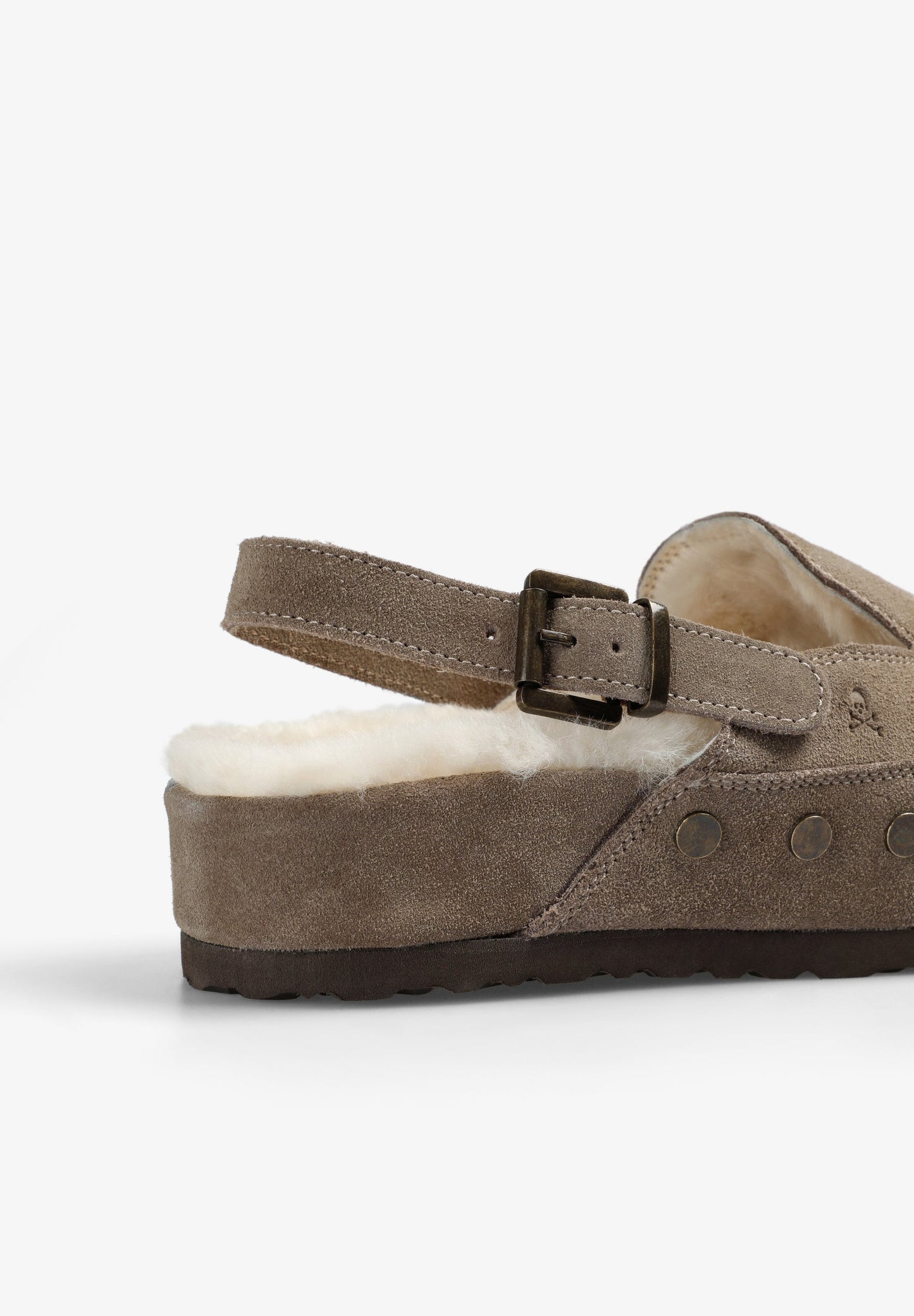 SUEDE CLOGS WITH BUCKLE