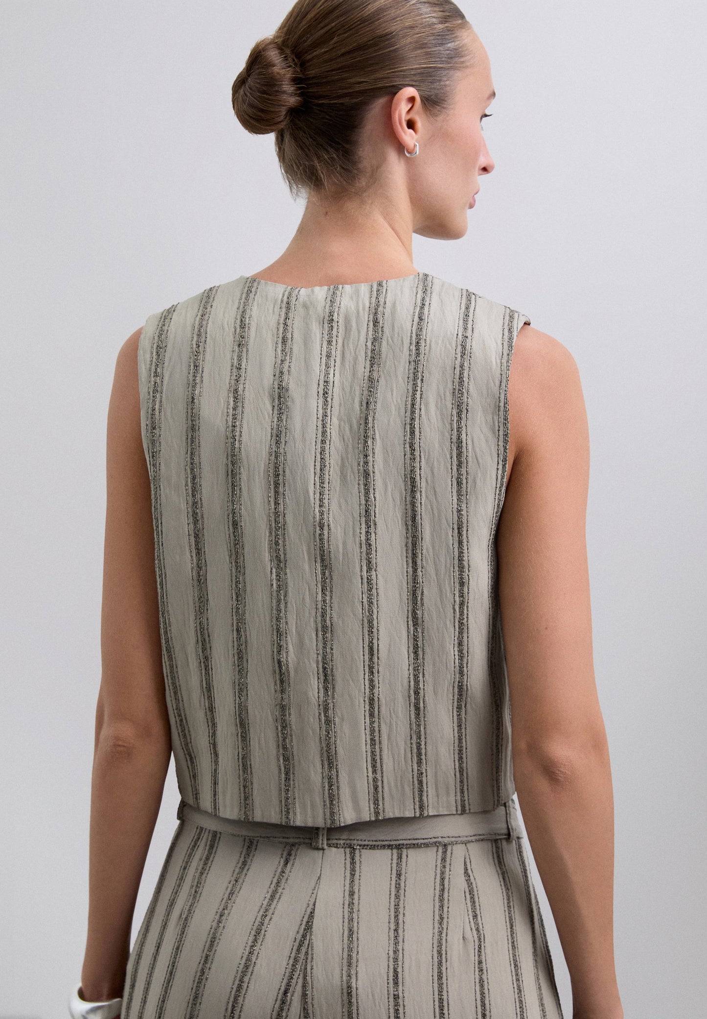 STRIPED WAISTCOAT WITH METALLIC DETAILS