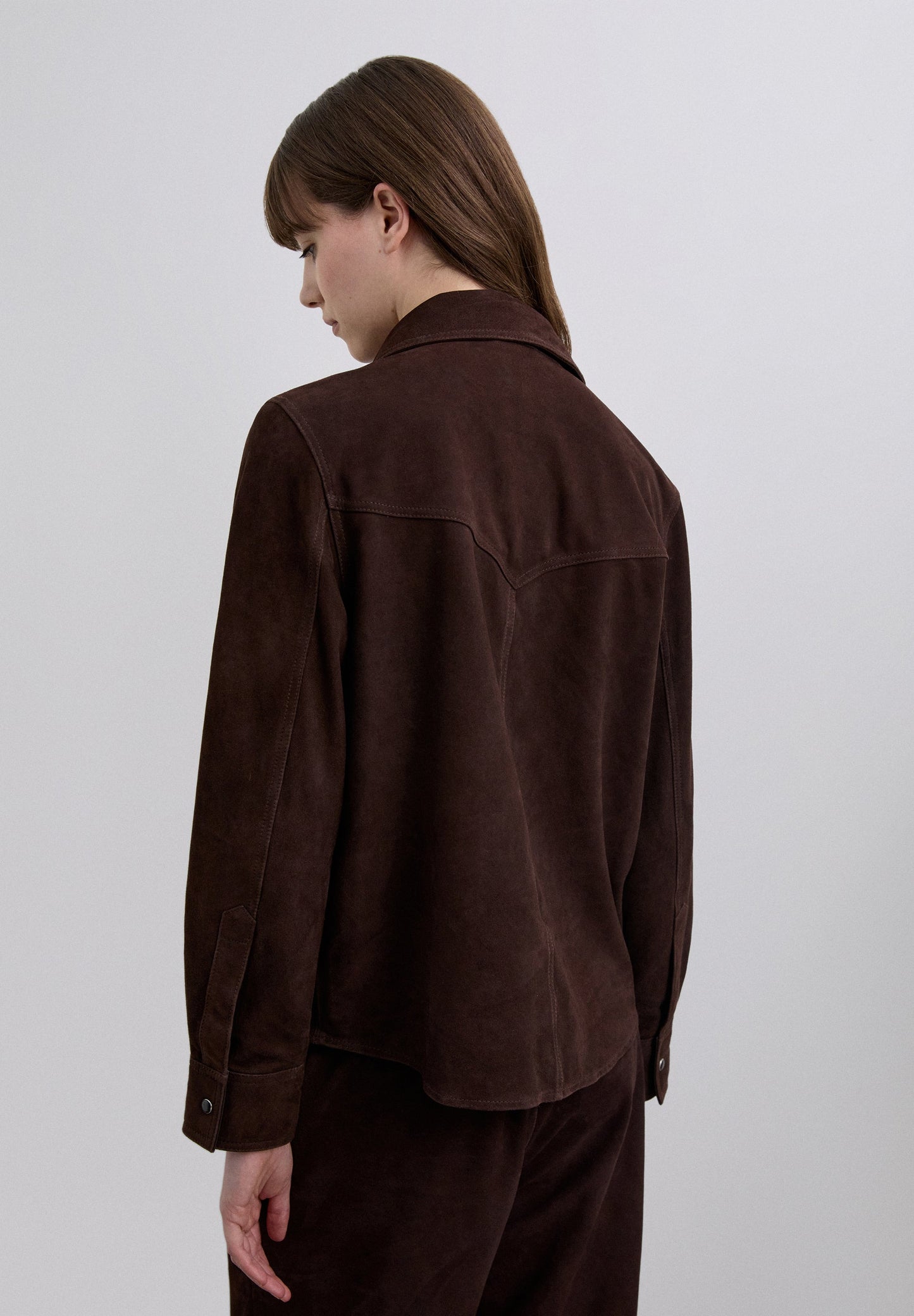 SUEDE SHIRT WITH STUDS