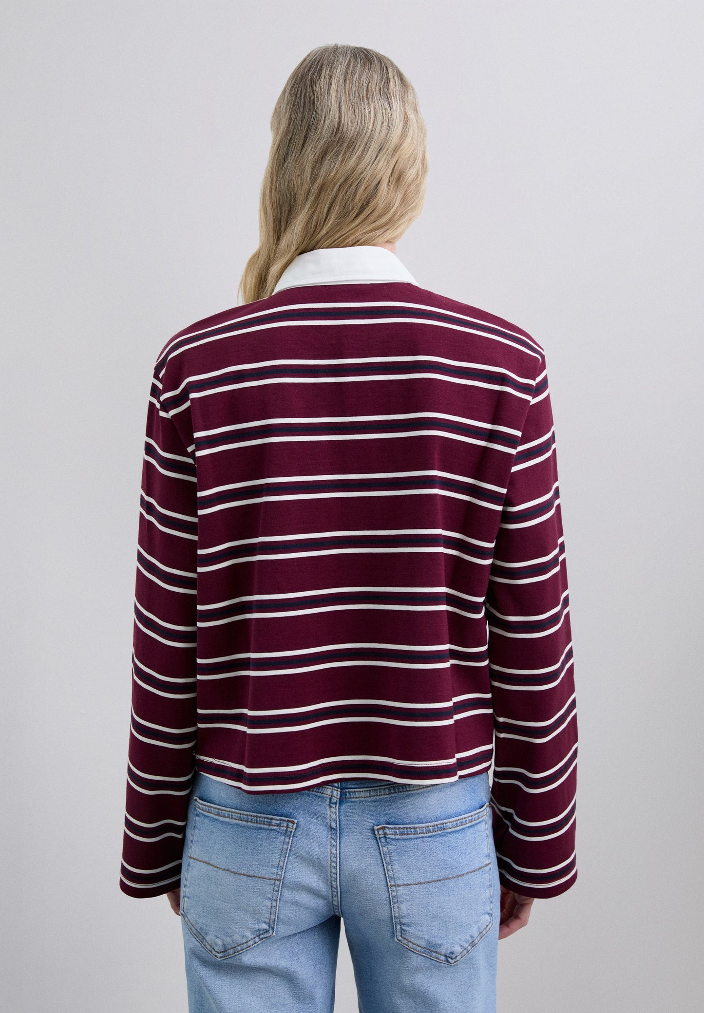 LONG SLEEVE STRIPED POLO SHIRT