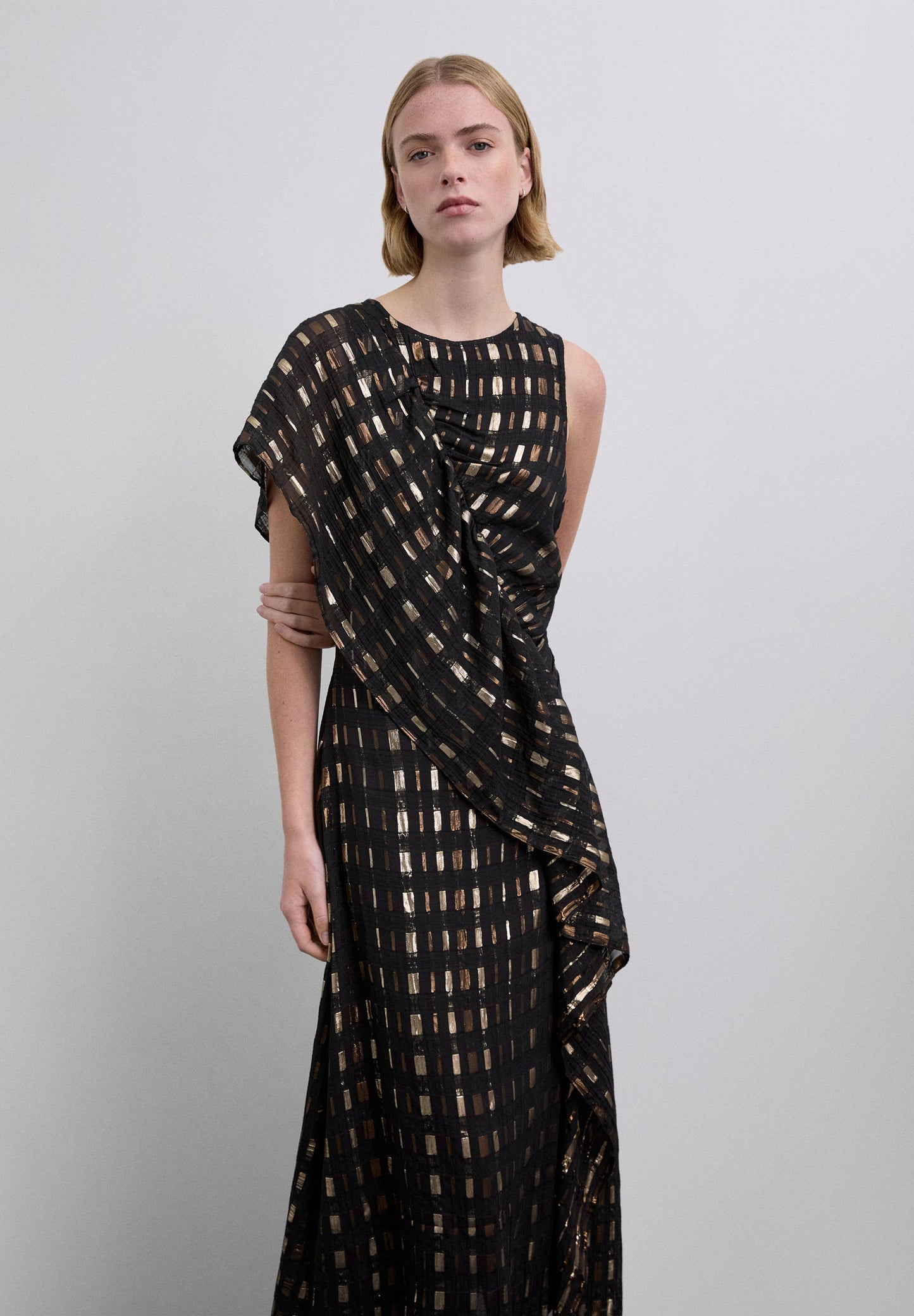 XM SCRUFFLEDRAPE DRESS