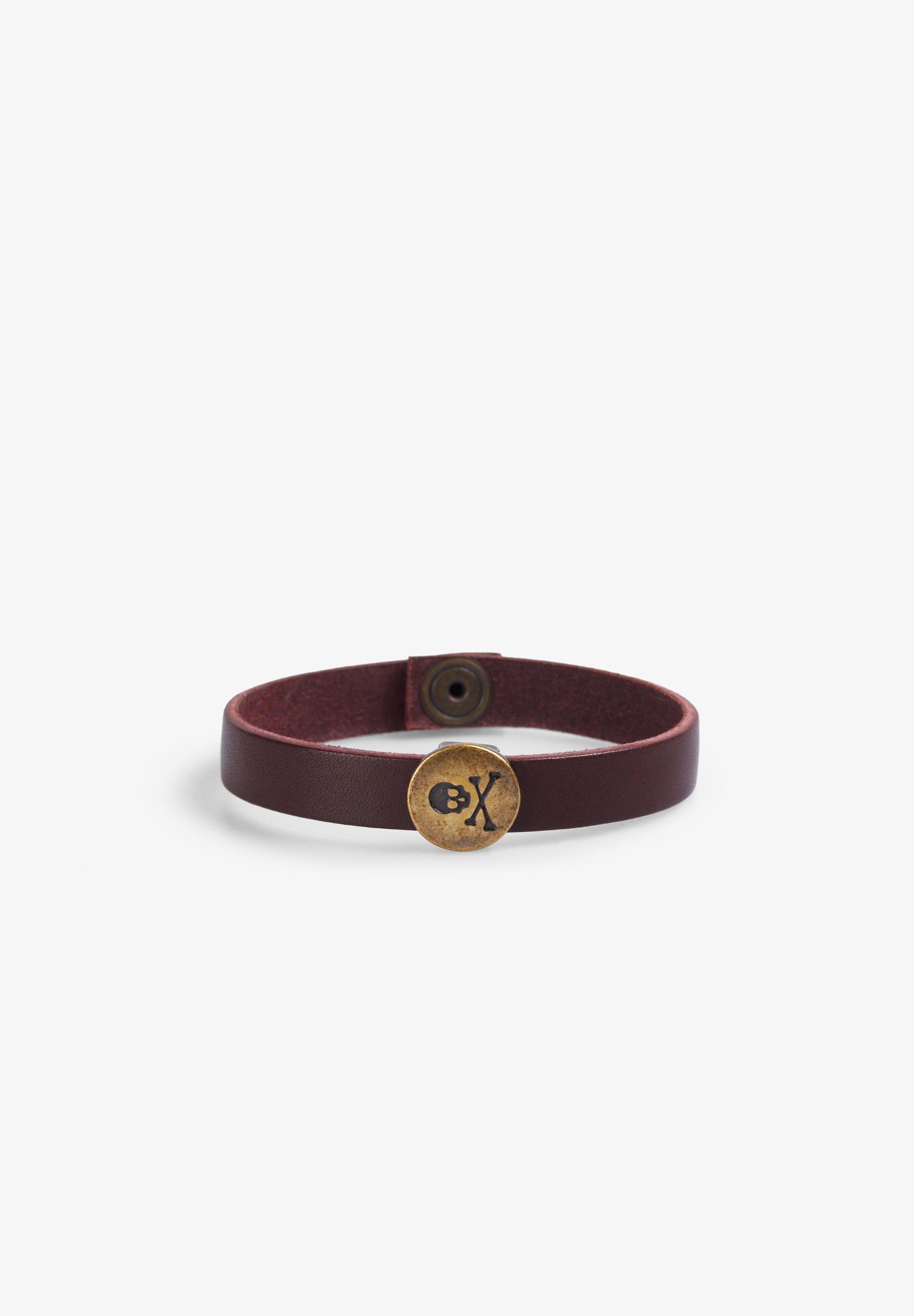100% LEATHER BRACELET WITH SKULL
