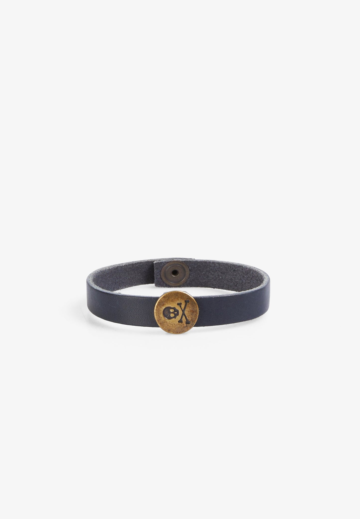 100% LEATHER BRACELET WITH SKULL