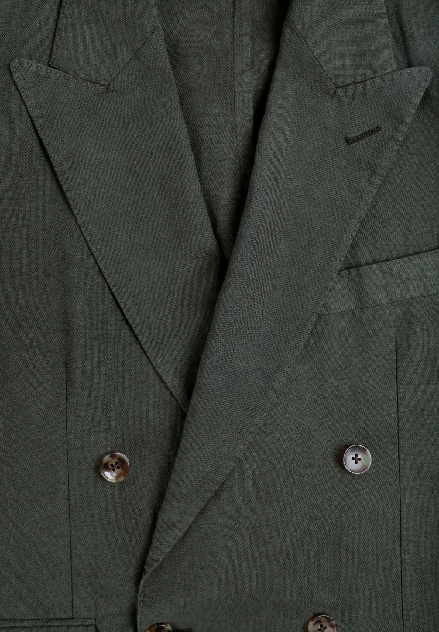 DOUBLE-BREASTED LINEN SUIT BLAZER