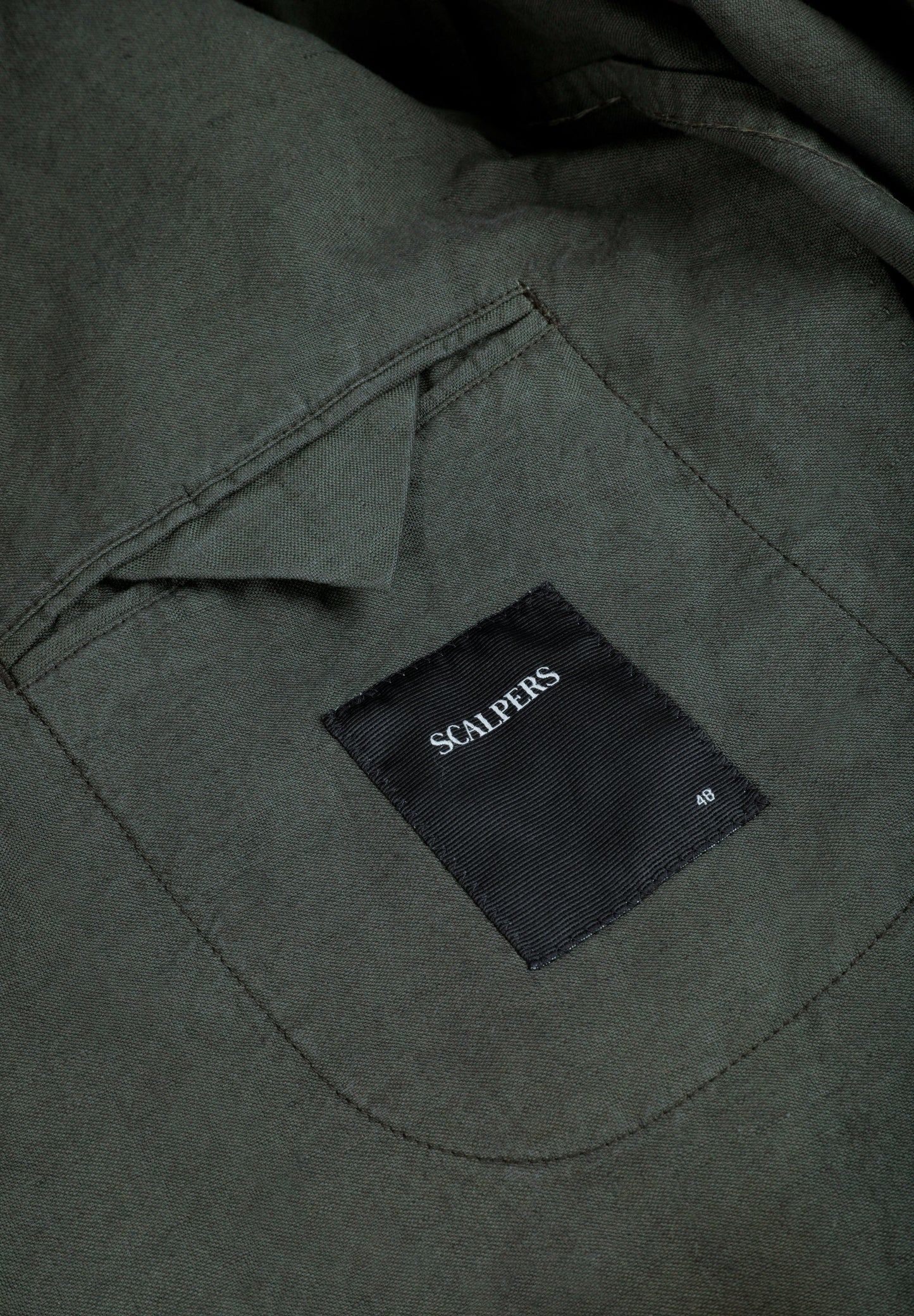 DOUBLE-BREASTED LINEN SUIT BLAZER