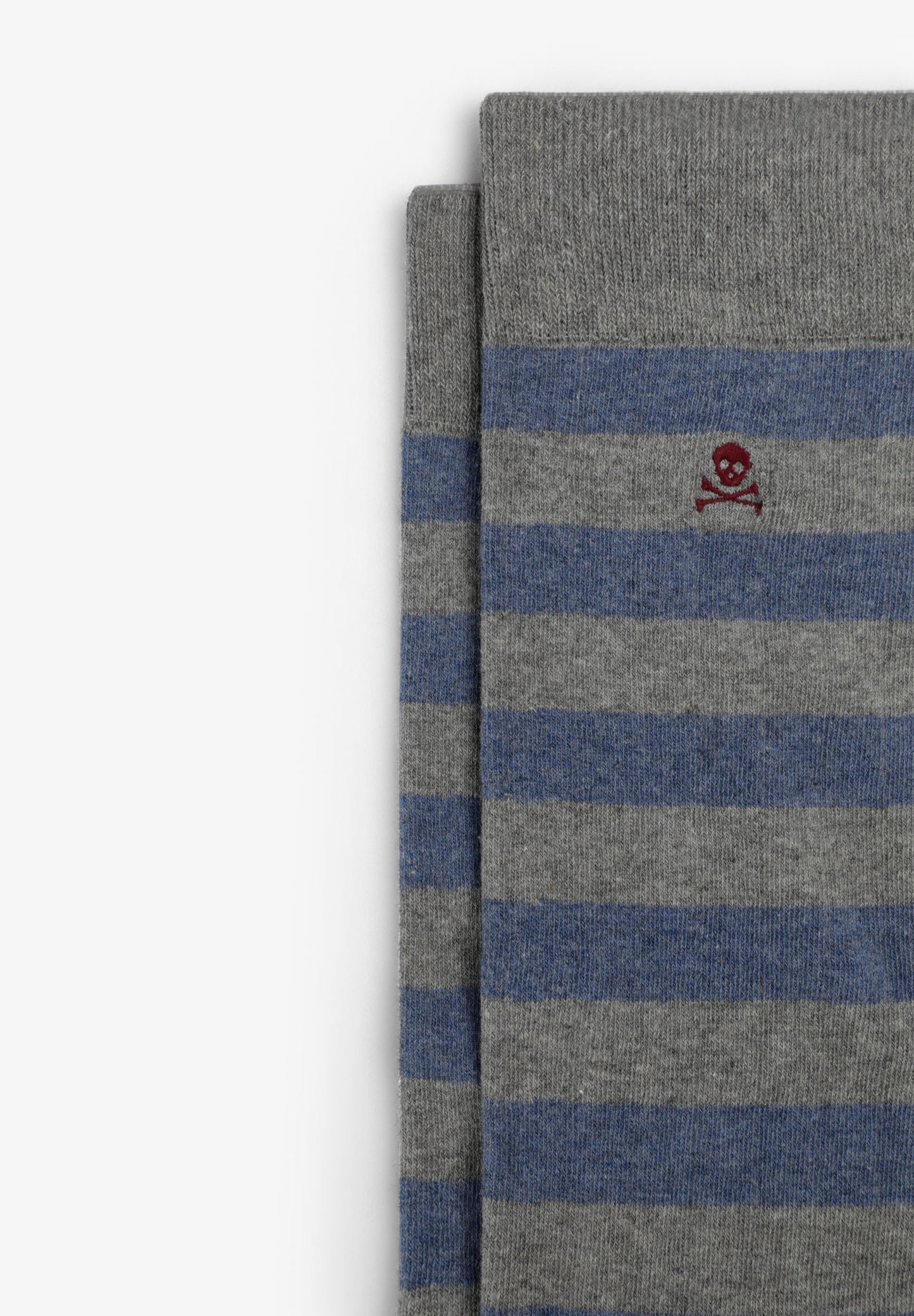 STRIPED EMBROIDERED SKULL SOCKS
