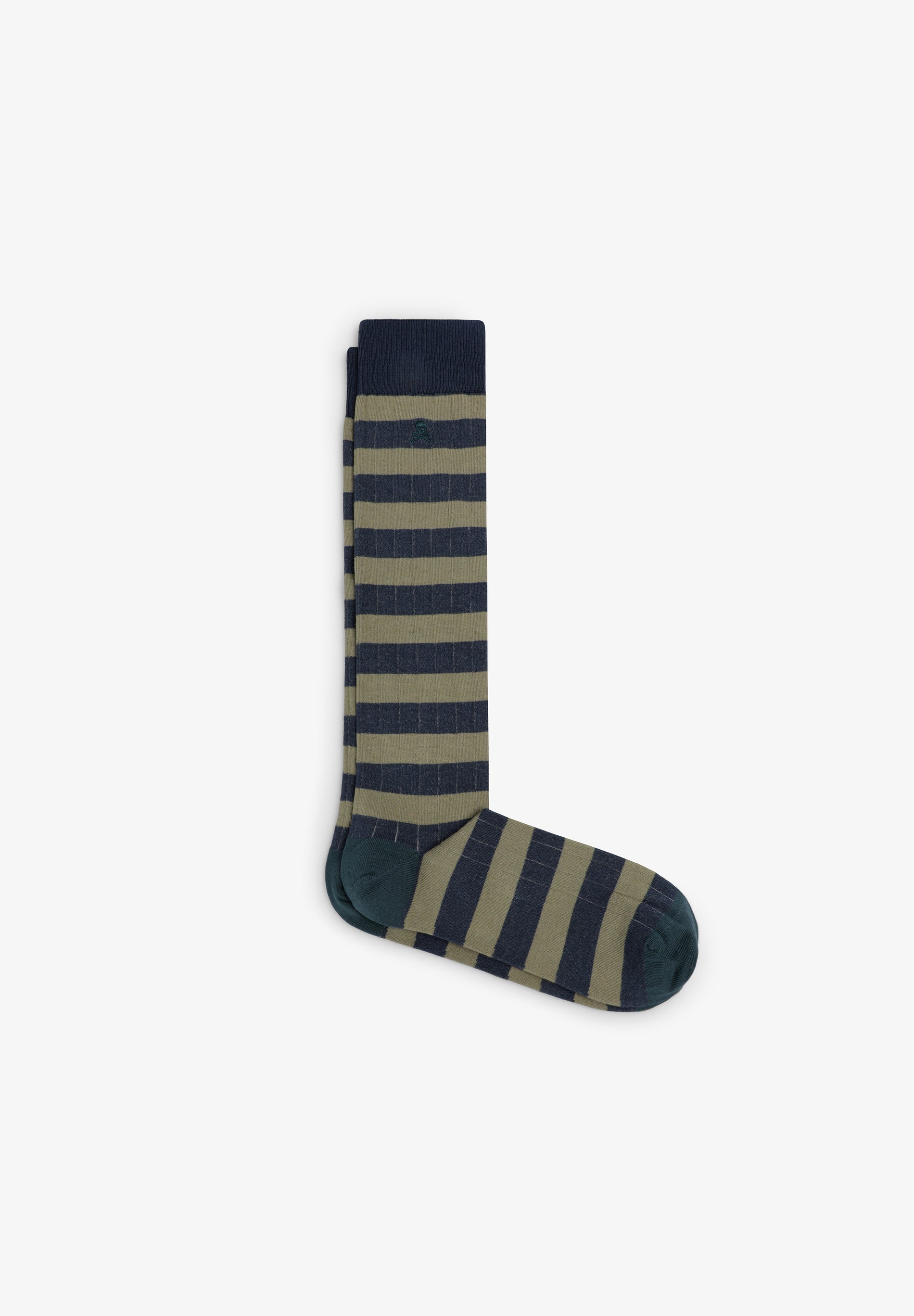 STRIPED EMBROIDERED SKULL SOCKS